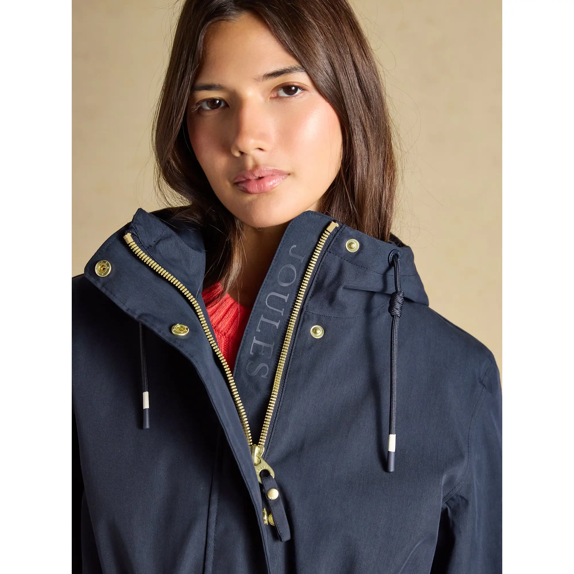 Product image 12 of 12 of Joules Women's Portwell Waterproof Raincoat With Hood - Navy