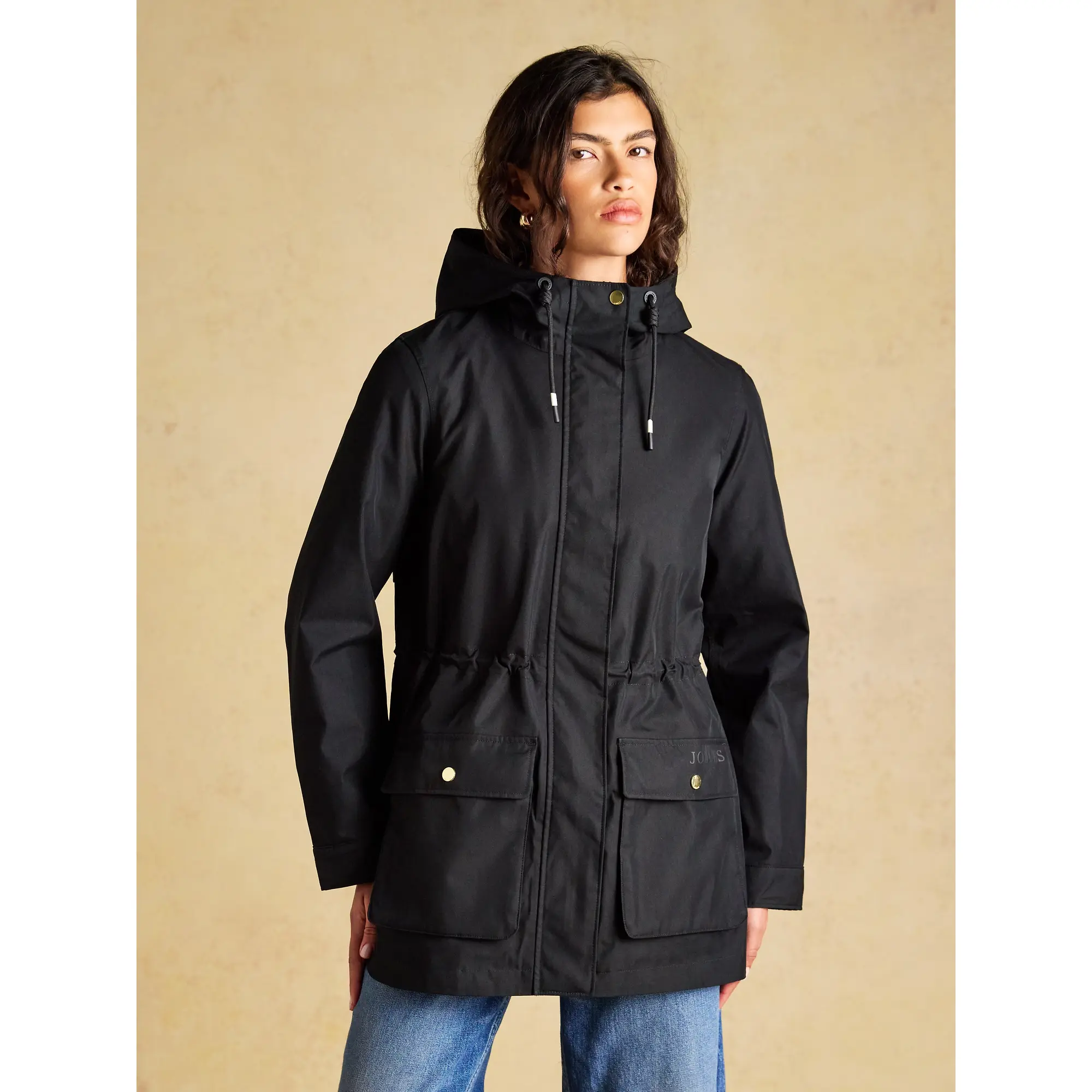 Product image 2 of 10 of Joules Women's Portwell Waterproof Raincoat With Hood - Black