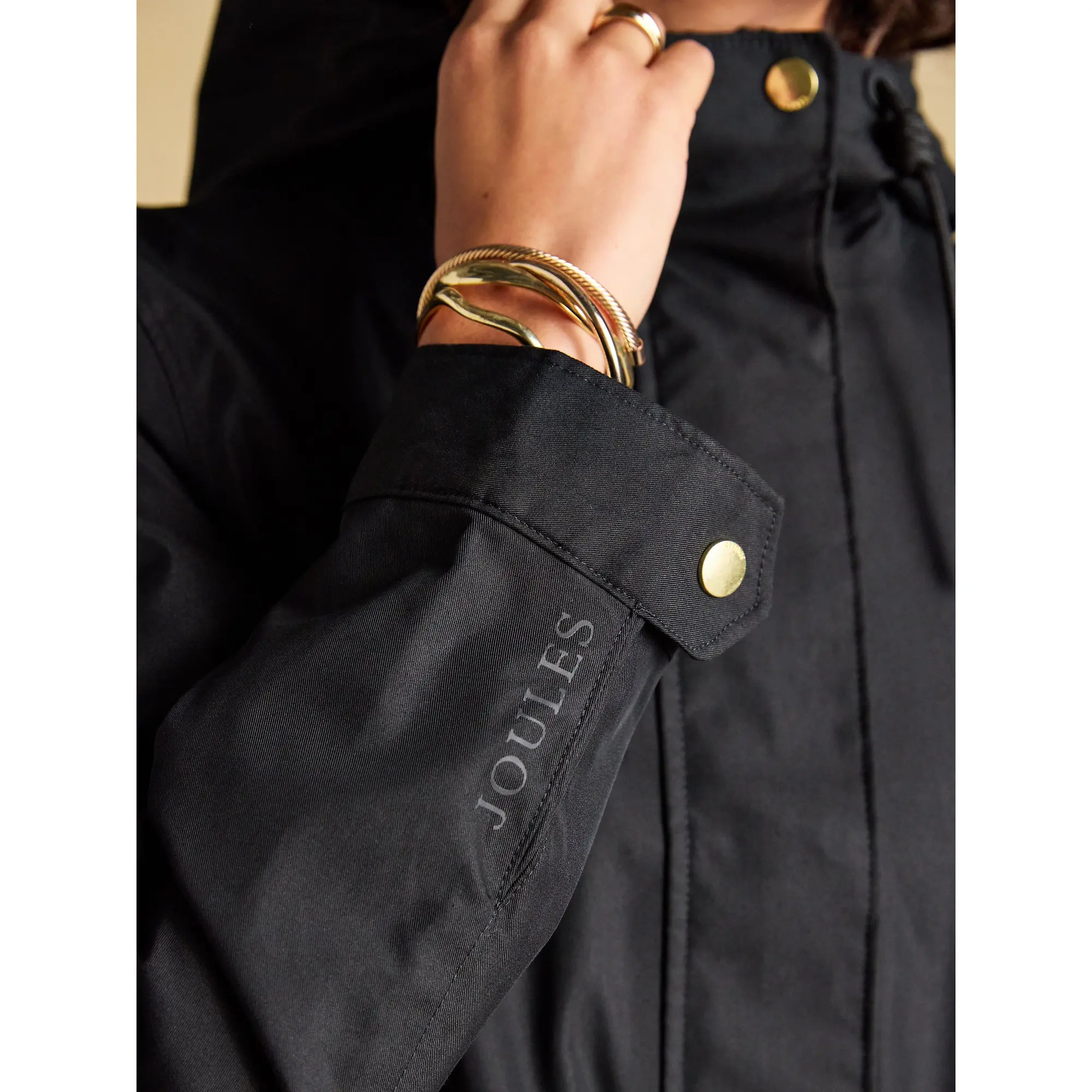 Product image 4 of 10 of Joules Women's Portwell Waterproof Raincoat With Hood - Black