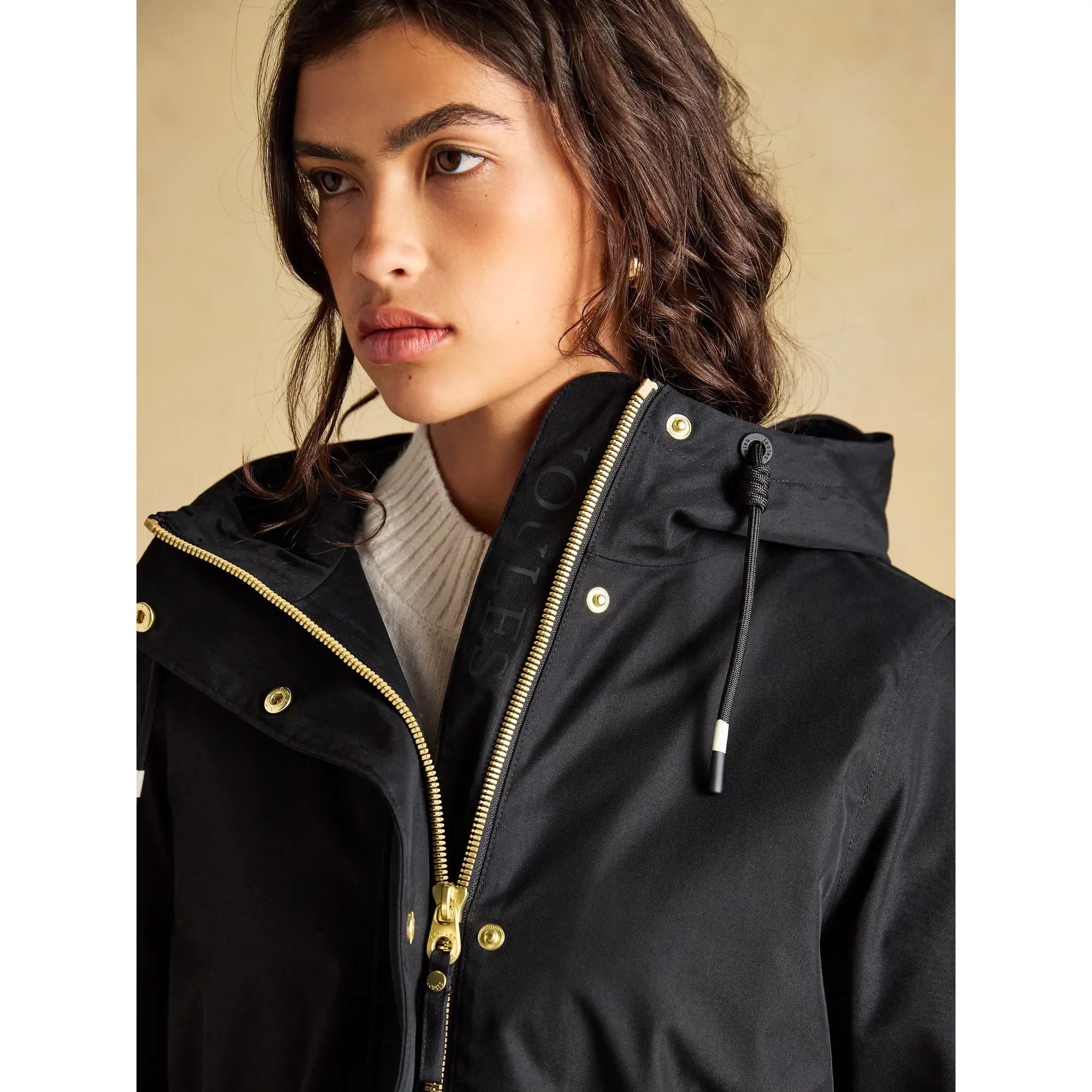 Product image 5 of 10 of Joules Women's Portwell Waterproof Raincoat With Hood - Black