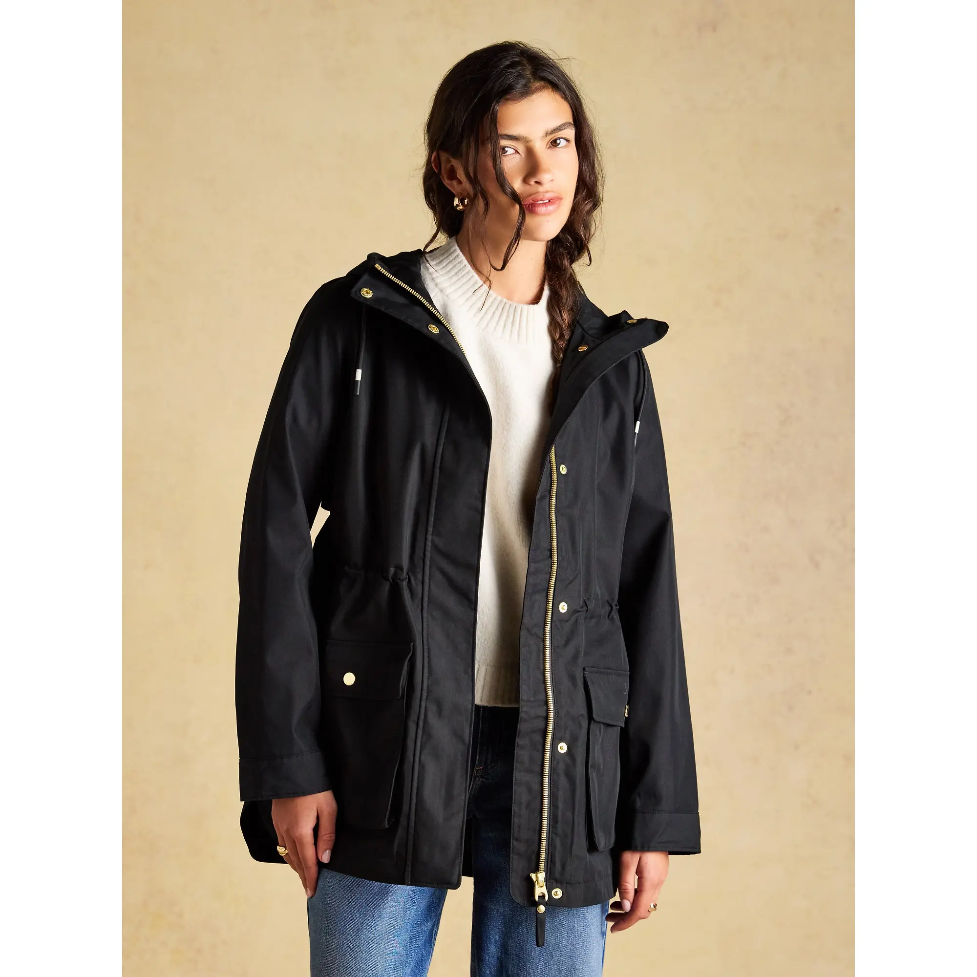 Product image 6 of 10 of Joules Women's Portwell Waterproof Raincoat With Hood - Black