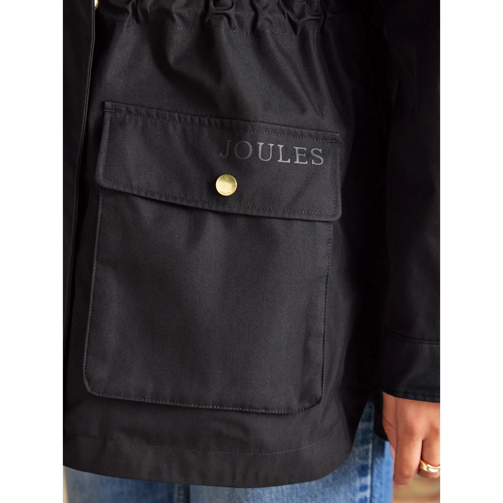 Product image 7 of 10 of Joules Women's Portwell Waterproof Raincoat With Hood - Black
