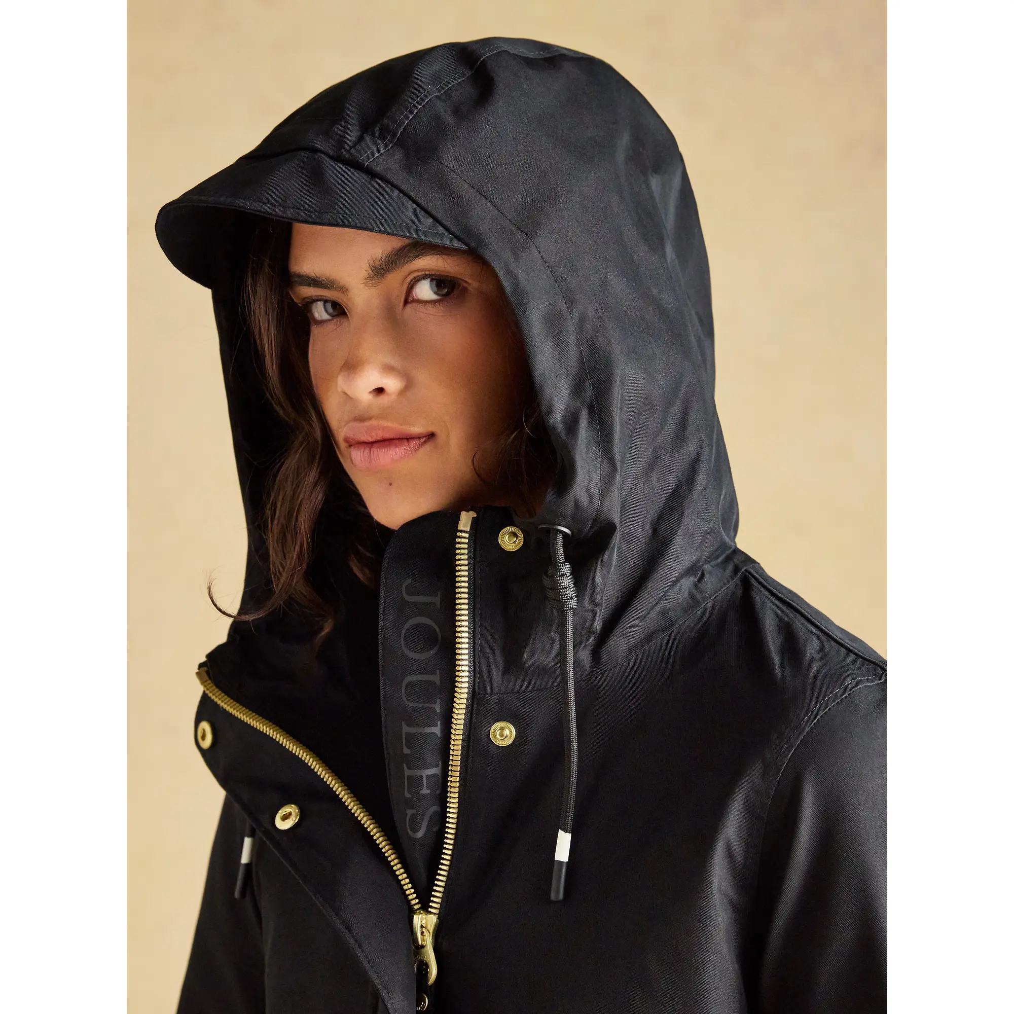 Product image 8 of 10 of Joules Women's Portwell Waterproof Raincoat With Hood - Black