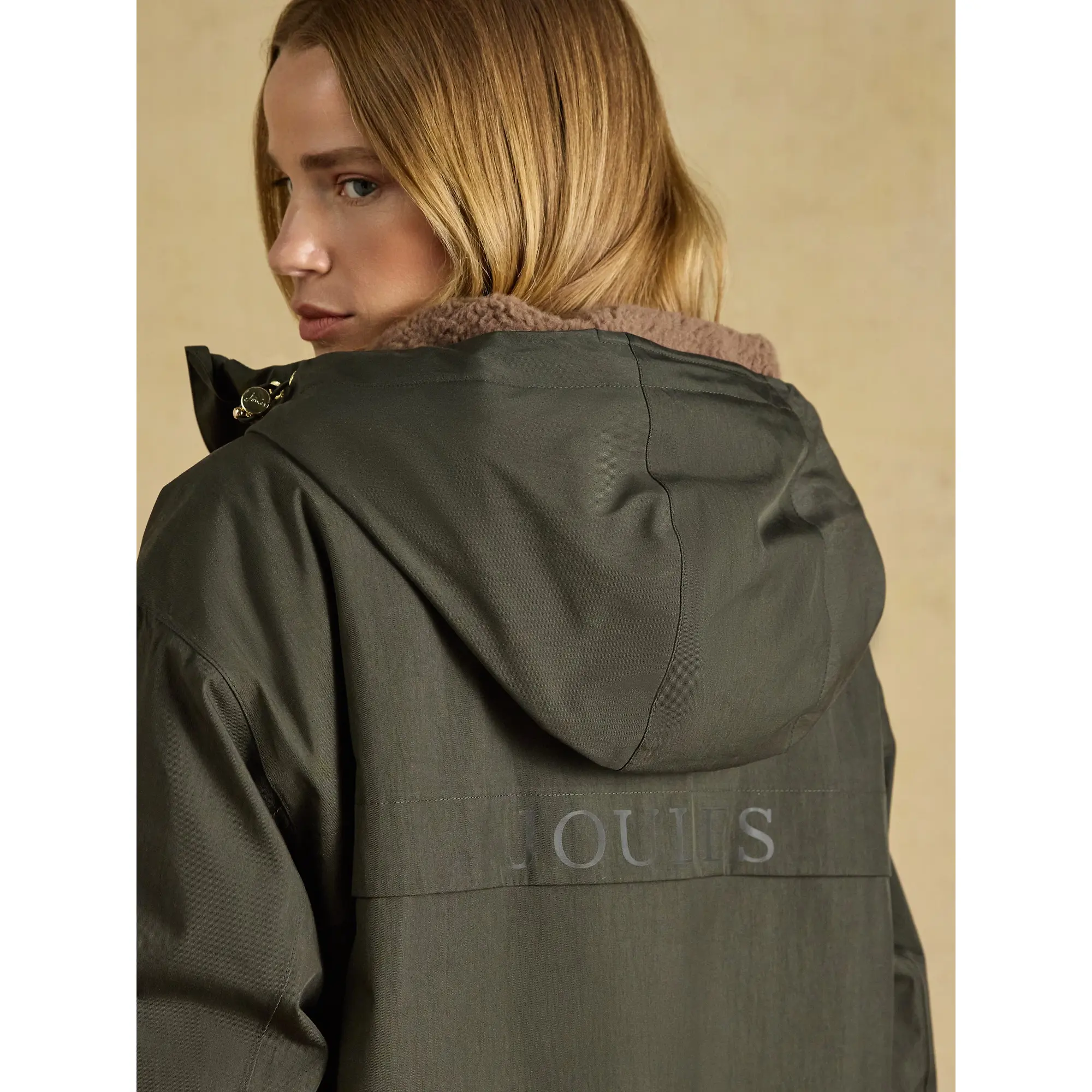 Product image 7 of 11 of Joules Women's Coverall Oversized Fleece Lined Waterproof Coat - Green