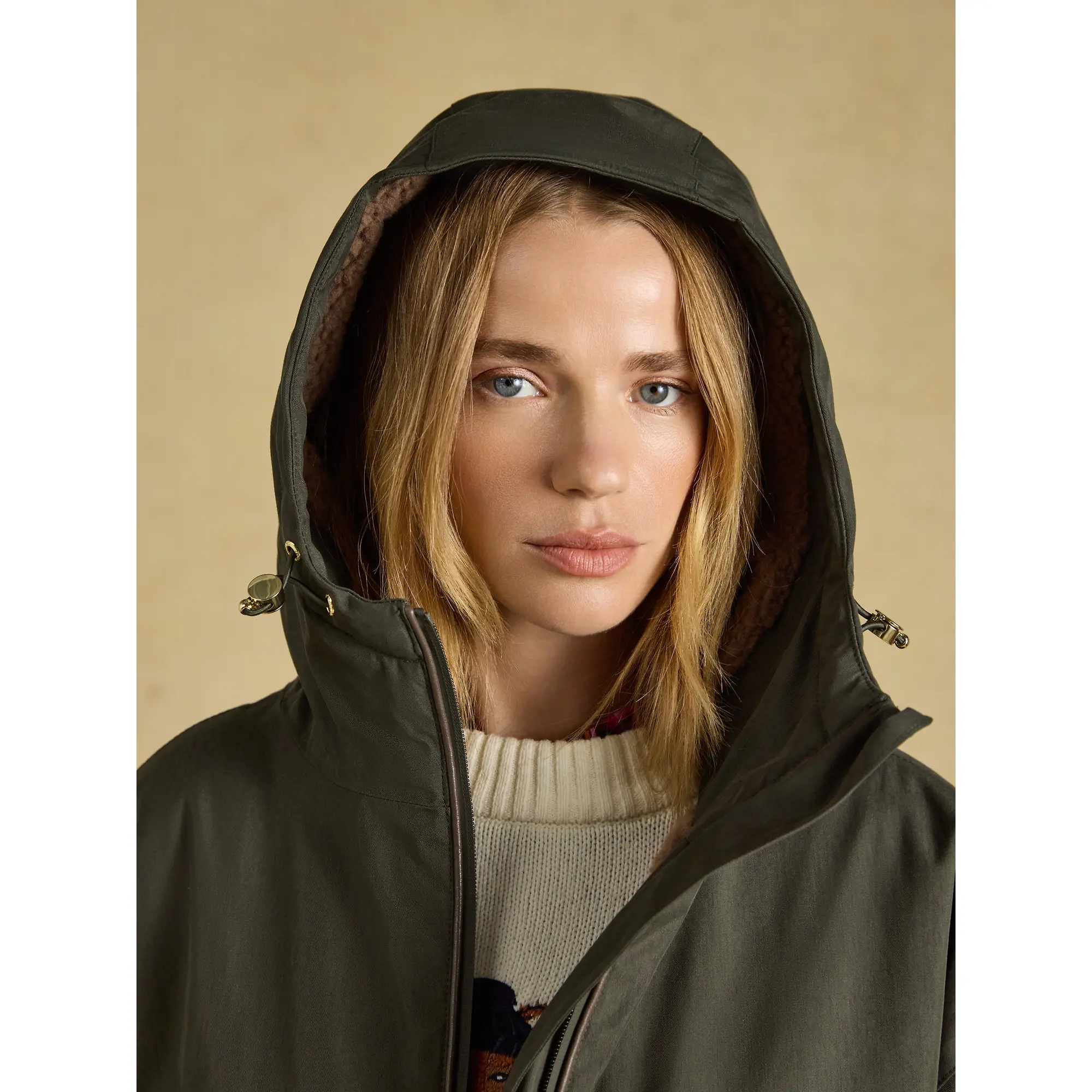 Product image 9 of 11 of Joules Women's Coverall Oversized Fleece Lined Waterproof Coat - Green