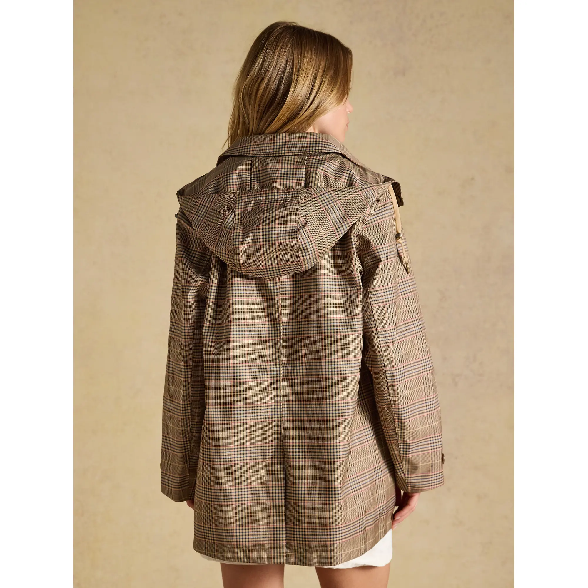 Product image 3 of 13 of Joules Women's Rainmore Waterproof Button Through Raincoat - Tweed Check