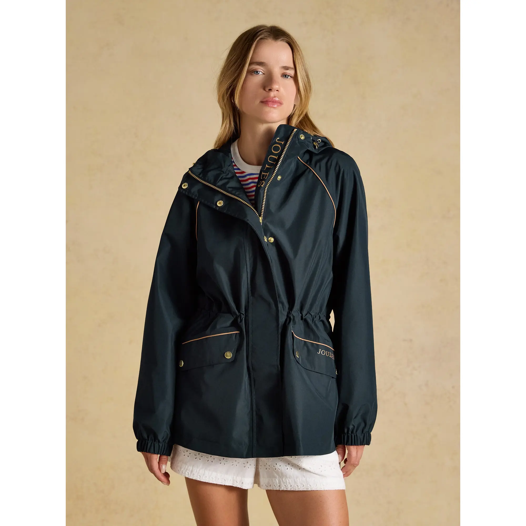 Product image 2 of 12 of Joules Women's Everdry Waterproof Packable Raincoat With Hood - Navy