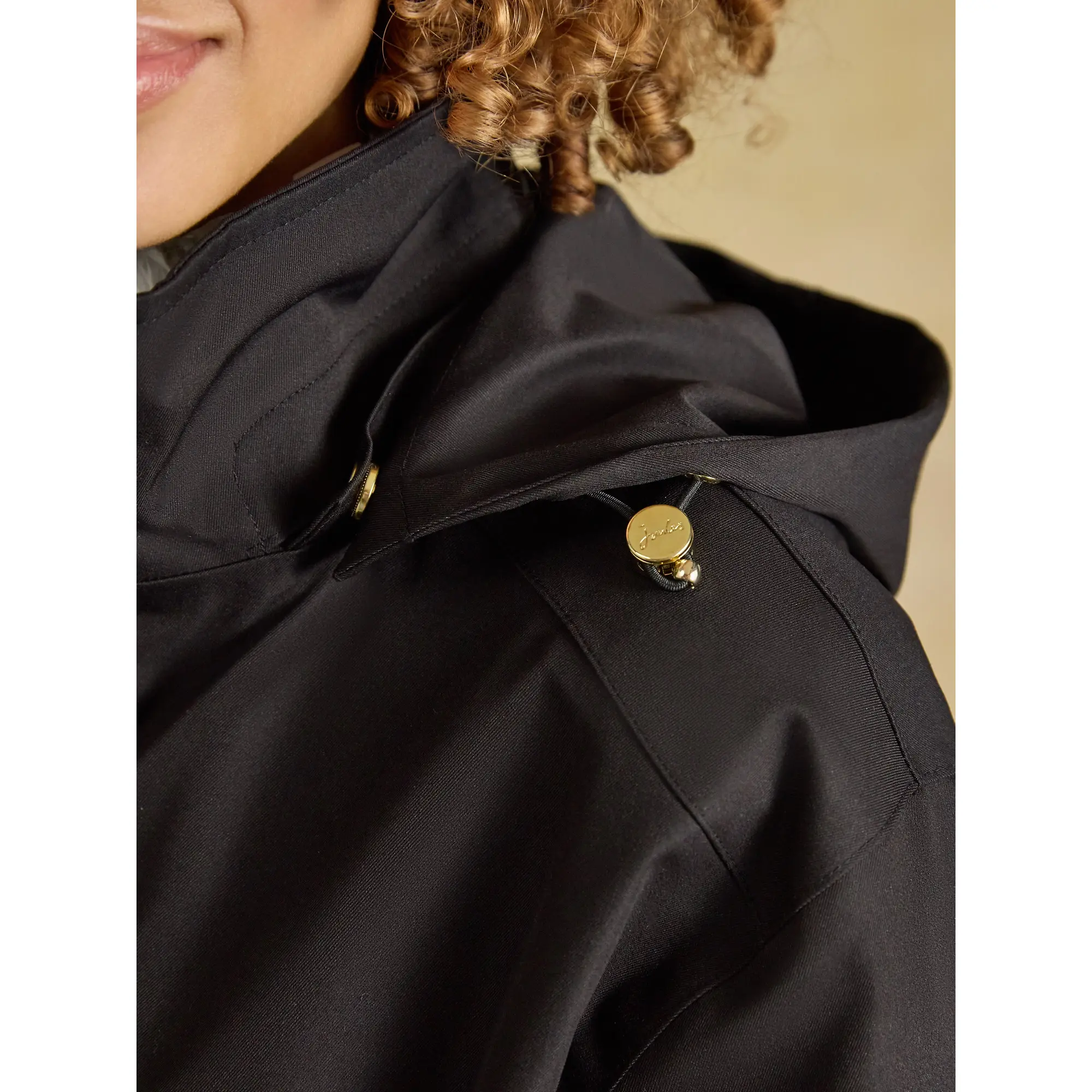 Product image 8 of 12 of Joules Women's Stormwell Waterproof Longline Raincoat with Hood - Black