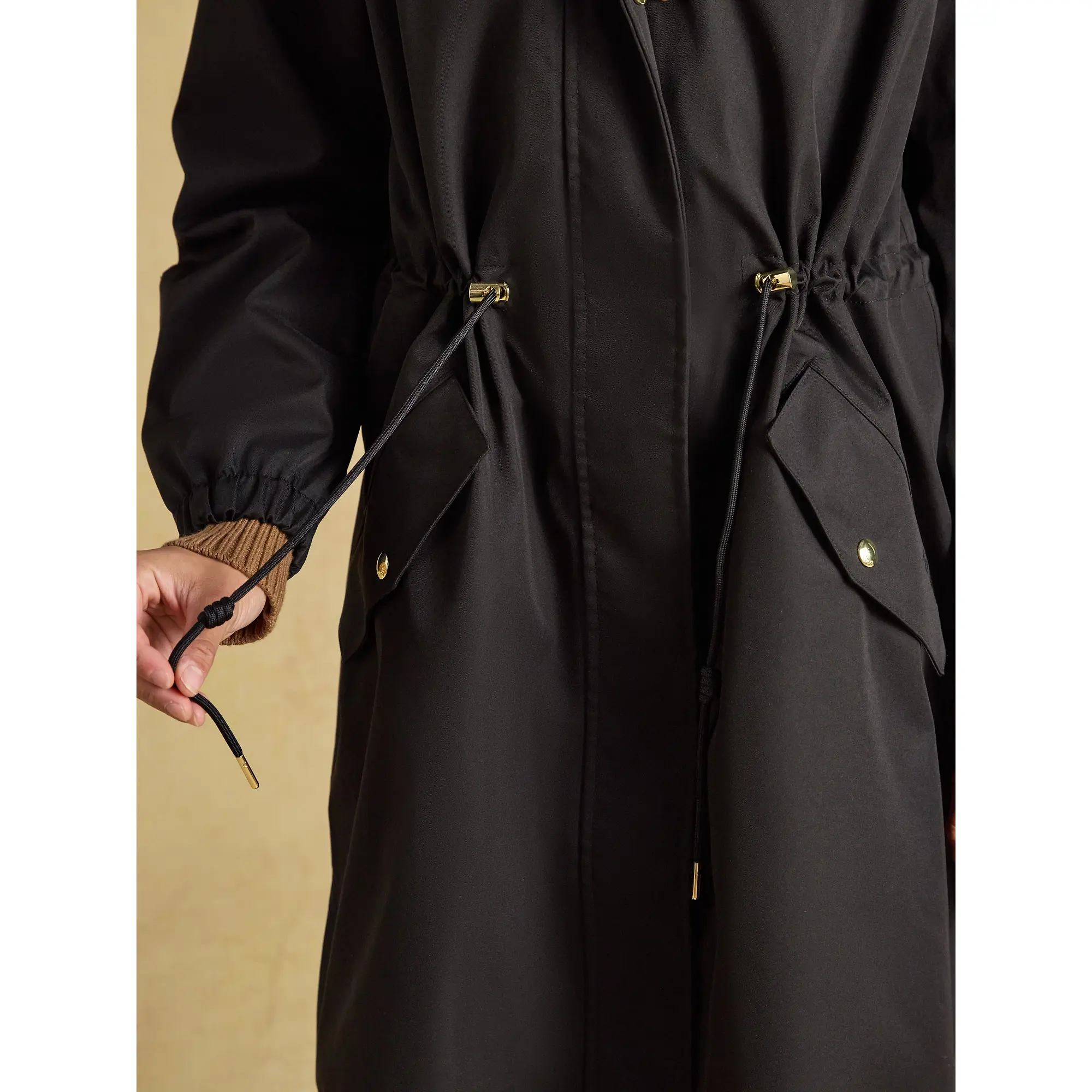 Product image 10 of 12 of Joules Women's Stormwell Waterproof Longline Raincoat with Hood - Black