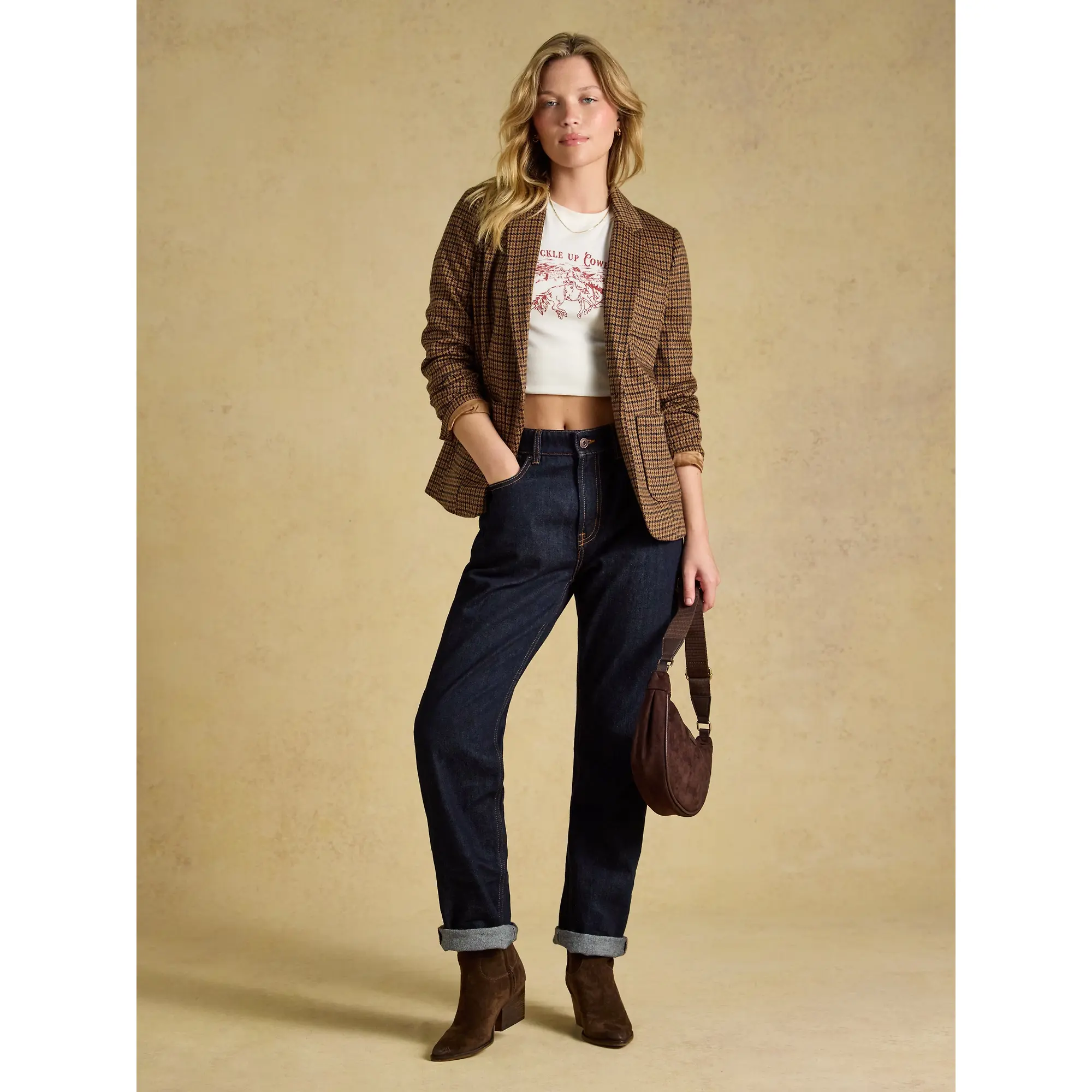 Product image 6 of 8 of Joules Women's Albury Jersey Tweed Blazer - Check
