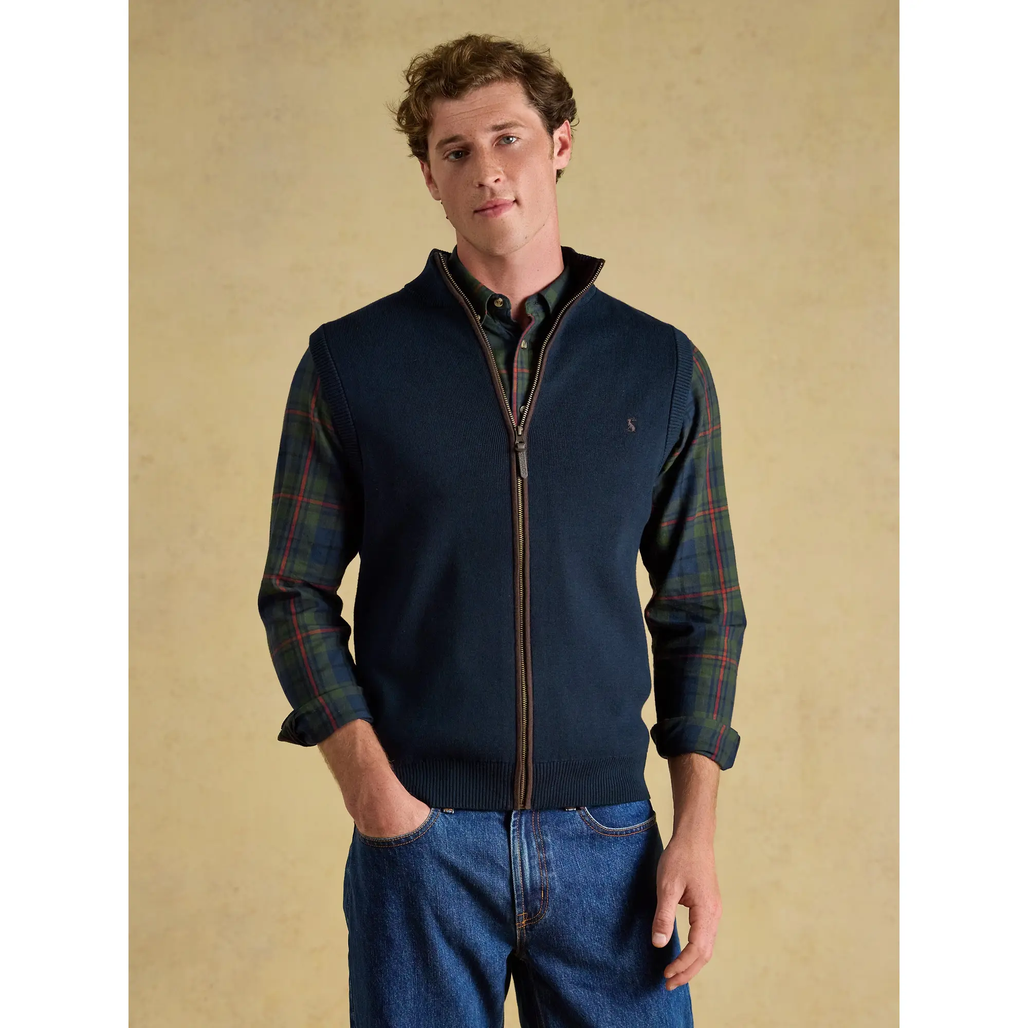 Product image 2 of 10 of Joules Men's Hillside Zip Up Gilet - Navy