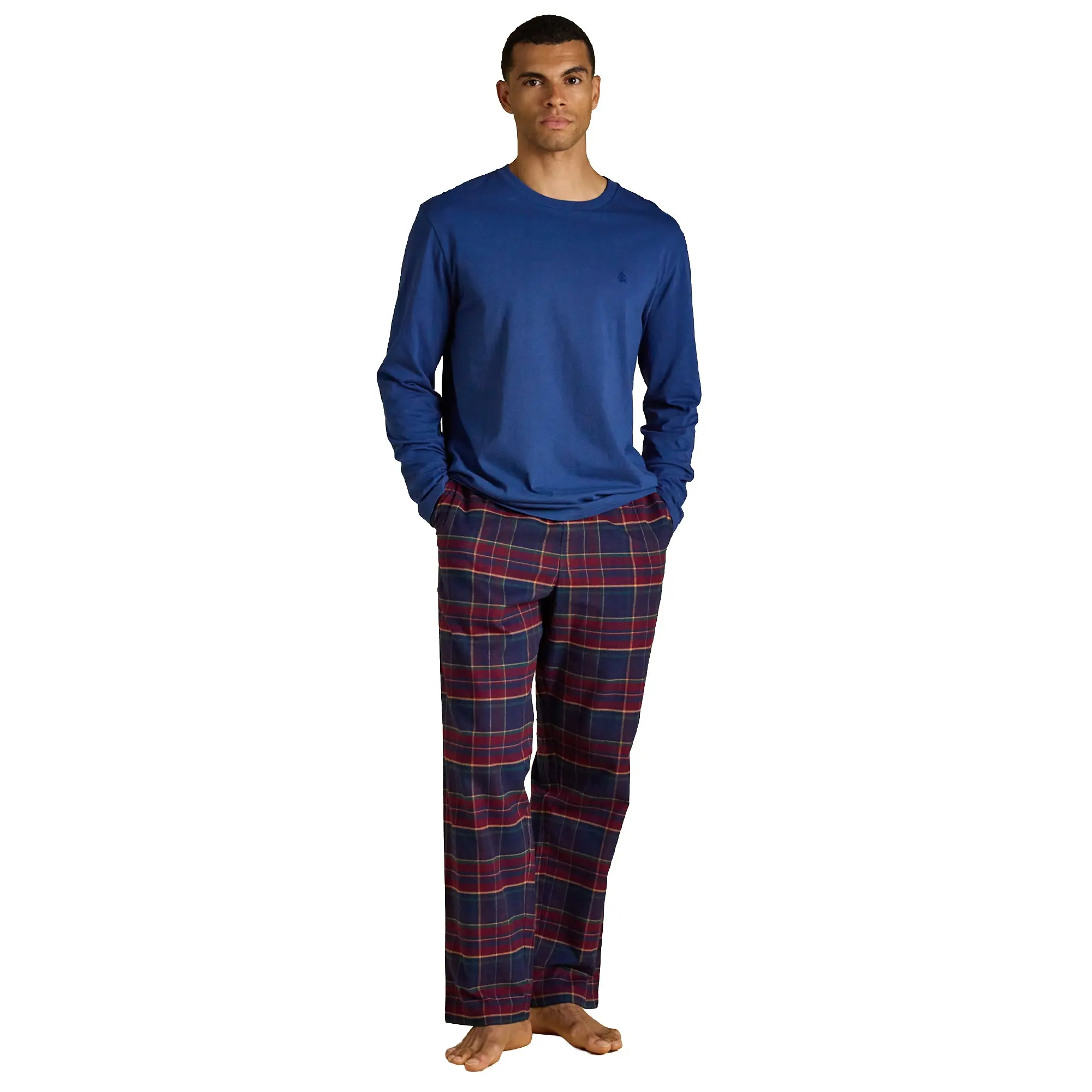Product image 1 of 6 of Joules Men's Dozer Long Pyjama Set - Navy / Burgundy