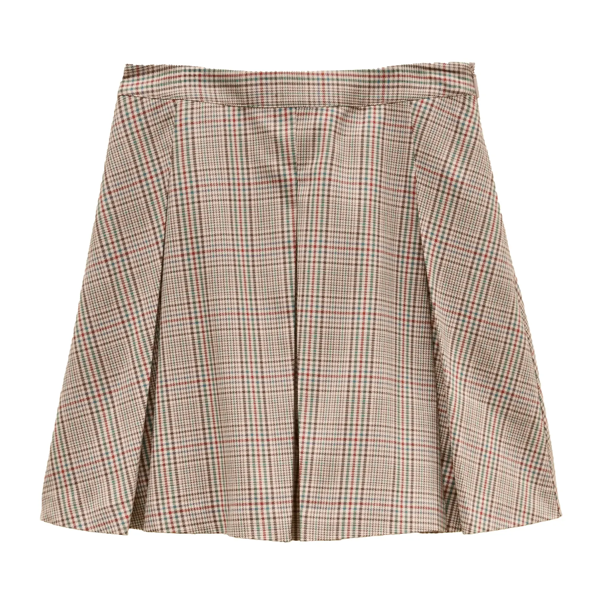 Product image 1 of 6 of Joules Women's Brown Check Ada Pleated Mini Skirt - Swindale Tweed