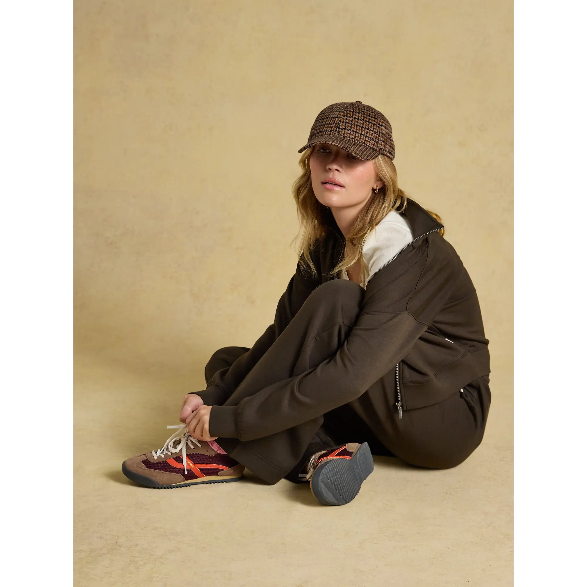Product image 4 of 7 of Joules Women's Perry Baseball Cap - Neutral Houndstooth Jersey