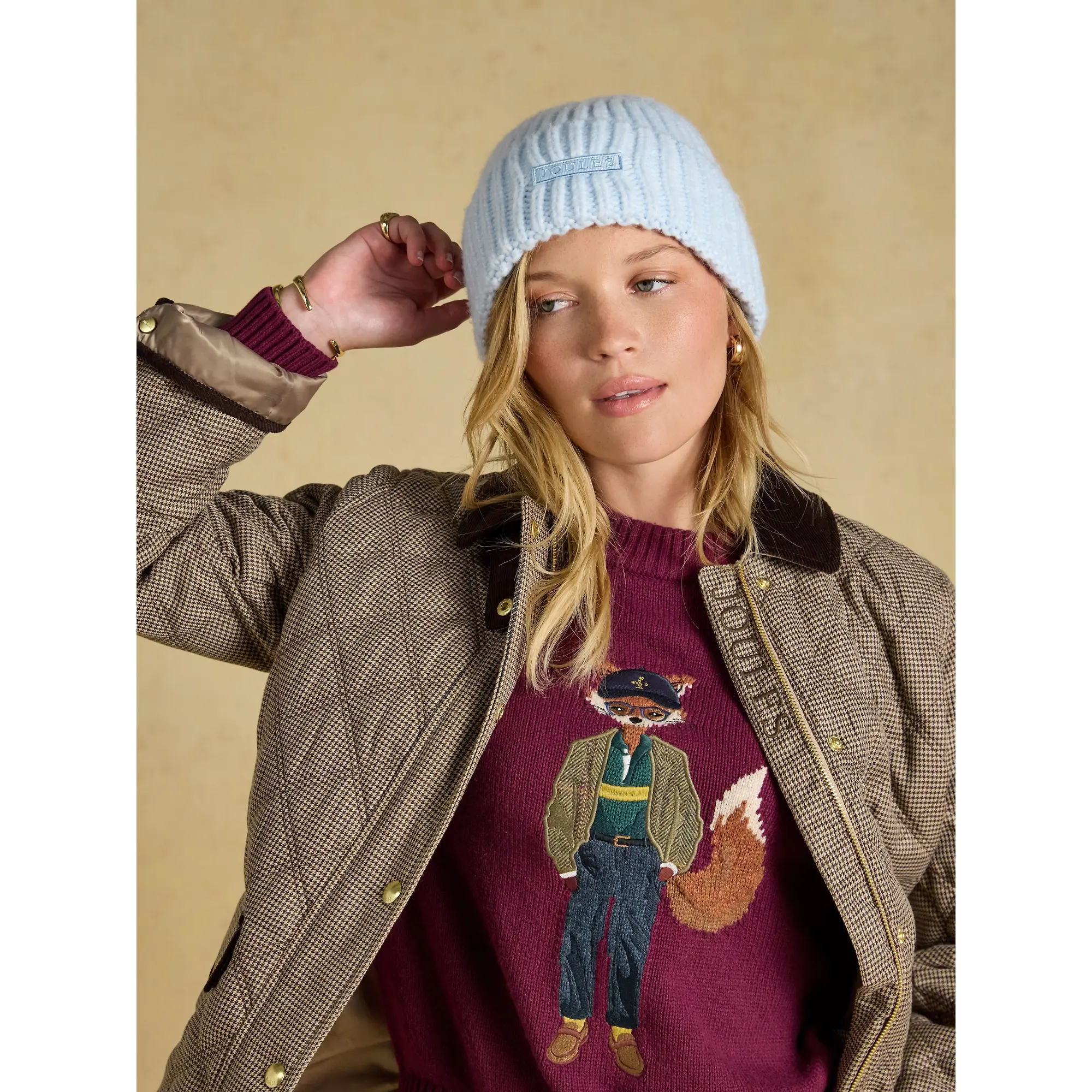 Product image 2 of 6 of Joules Women's Chunky Knitted Beanie - Blue