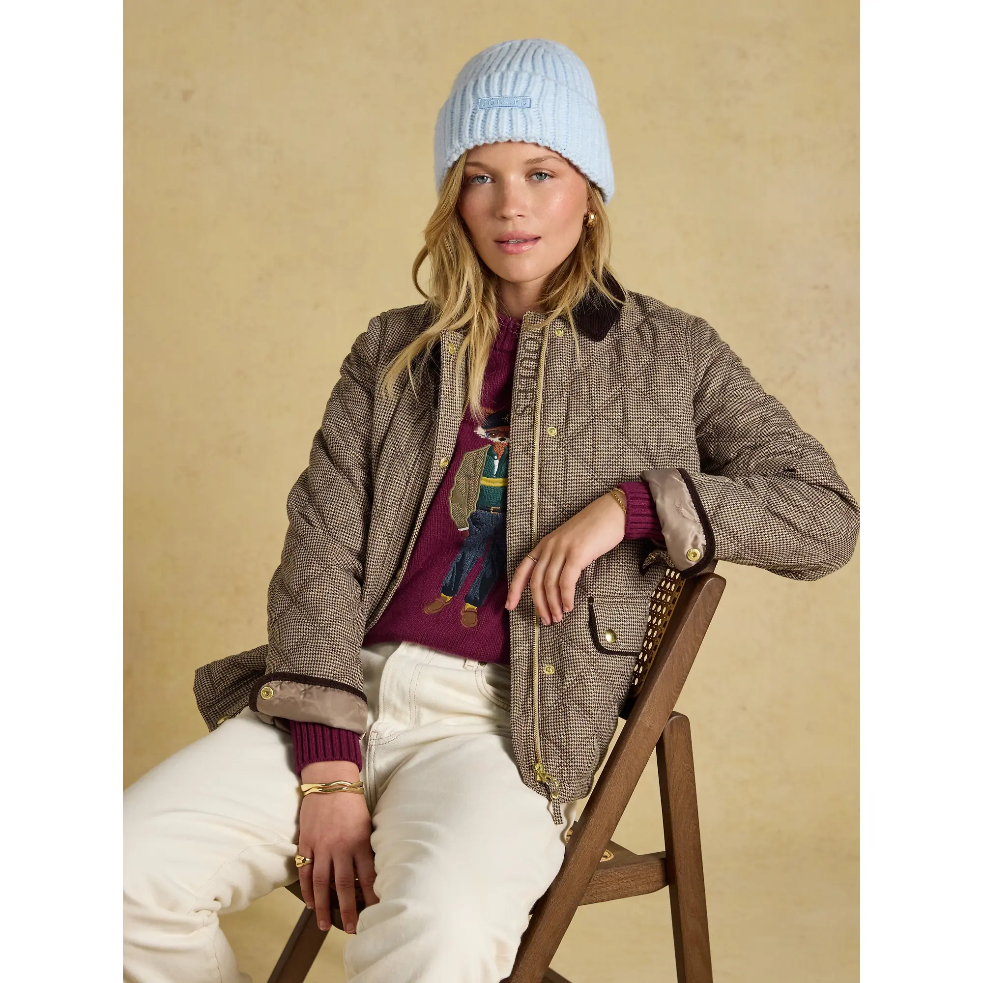 Product image 4 of 6 of Joules Women's Chunky Knitted Beanie - Blue