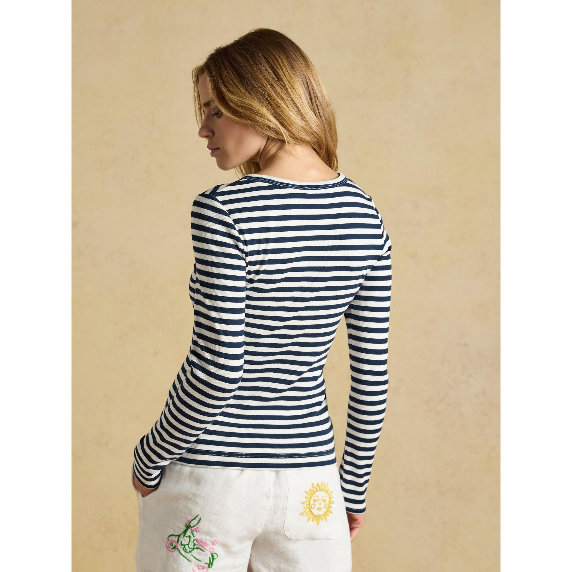 【美品】jentlouis Rib Long Sleeve Tee sizeM Joules Women's Sophie Long Sleeve Ribbed Fitted T-Shirt - Navy