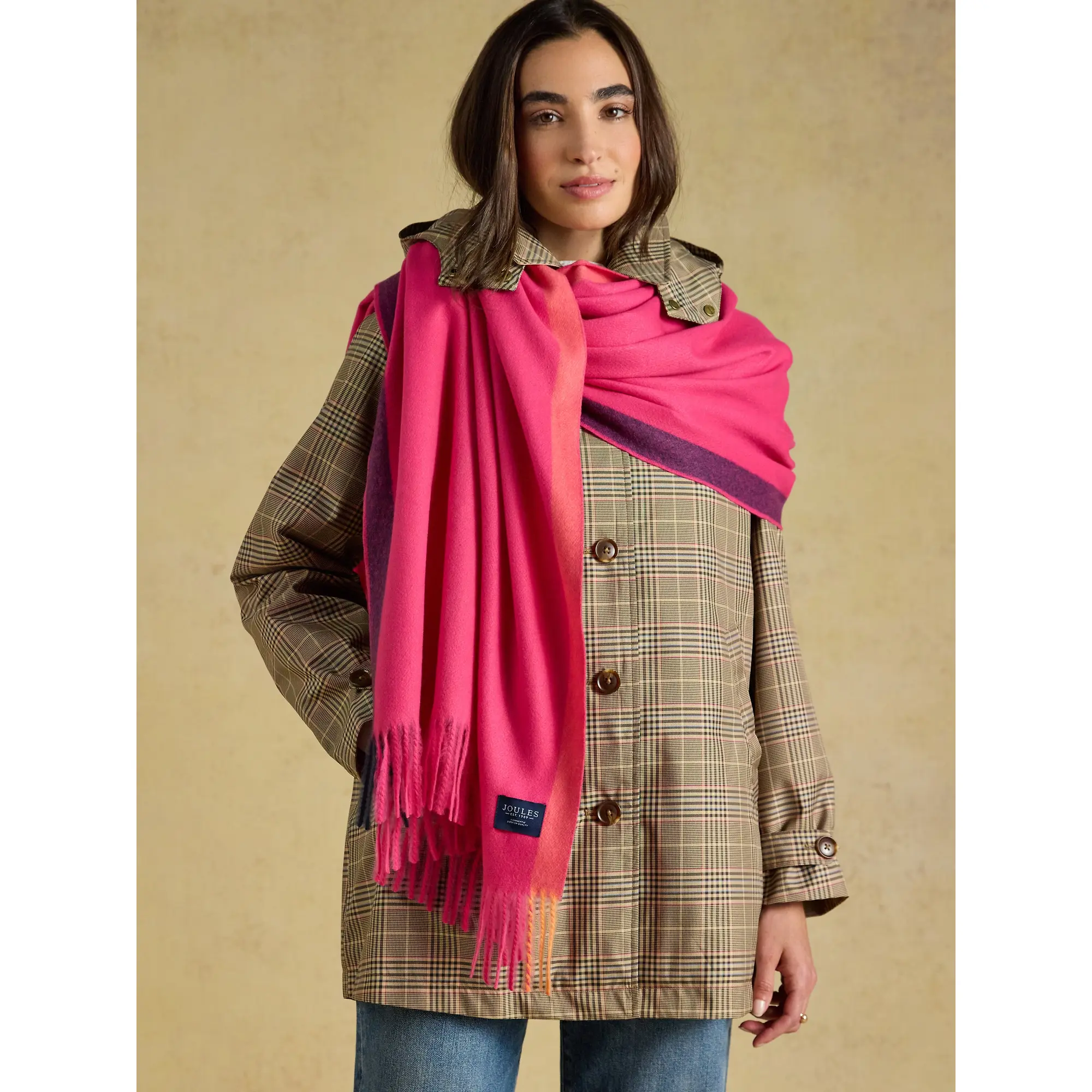 Product image 2 of 8 of Joules Women's Oversized Blanket Scarf - Pink