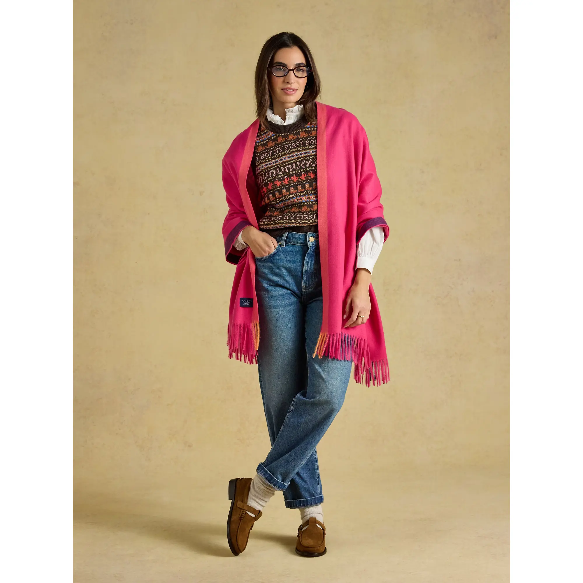 Product image 3 of 8 of Joules Women's Oversized Blanket Scarf - Pink