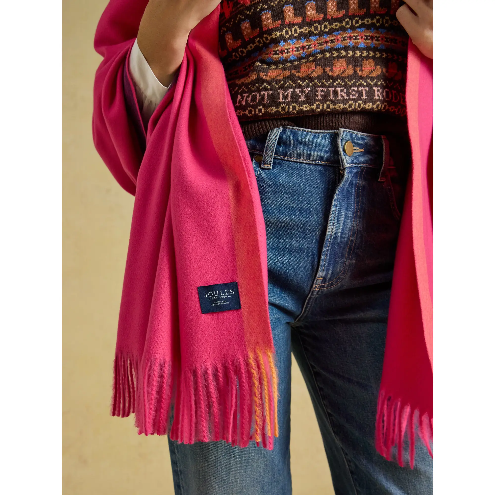 Product image 4 of 8 of Joules Women's Oversized Blanket Scarf - Pink