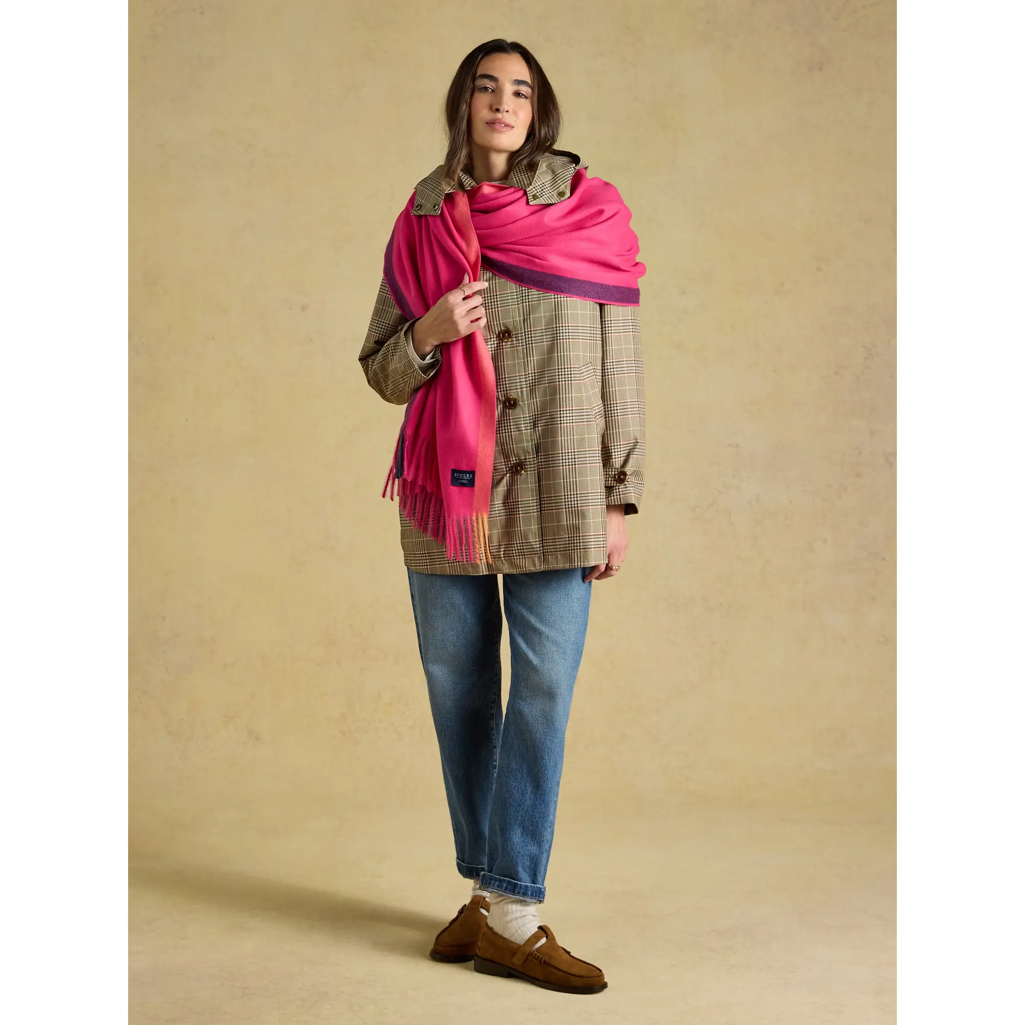 Product image 6 of 8 of Joules Women's Oversized Blanket Scarf - Pink