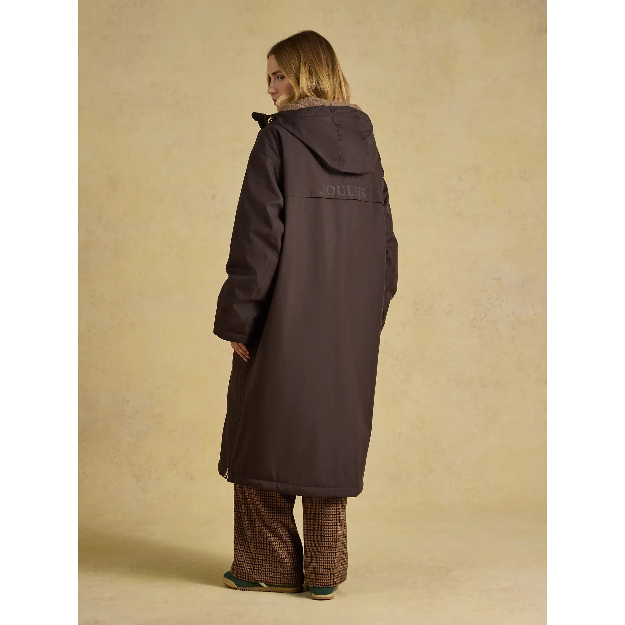 Product image 5 of 14 of Joules Women's Coverall Oversized Fleece Lined Waterproof Coat - Chocolate Brown