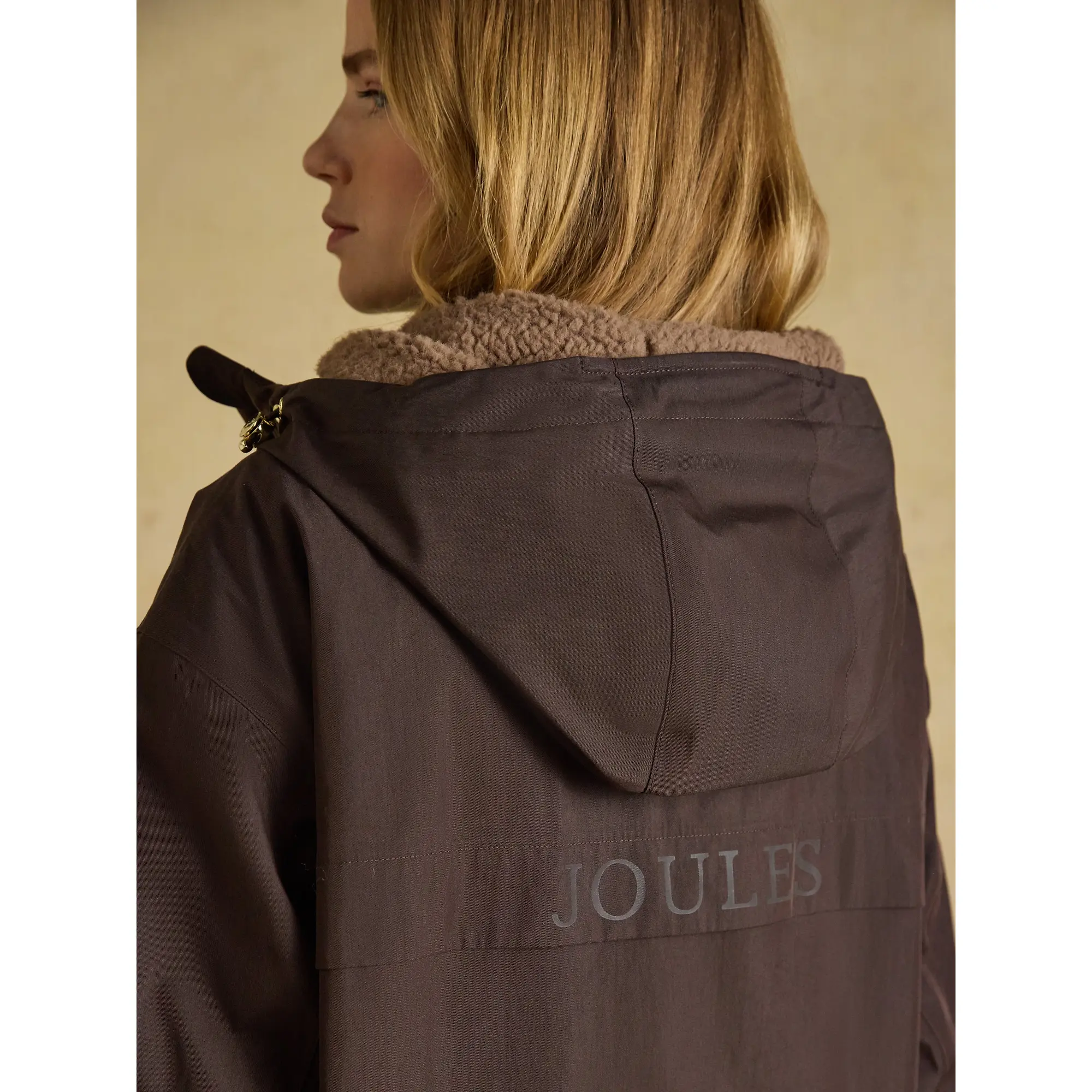 Product image 10 of 14 of Joules Women's Coverall Oversized Fleece Lined Waterproof Coat - Chocolate Brown