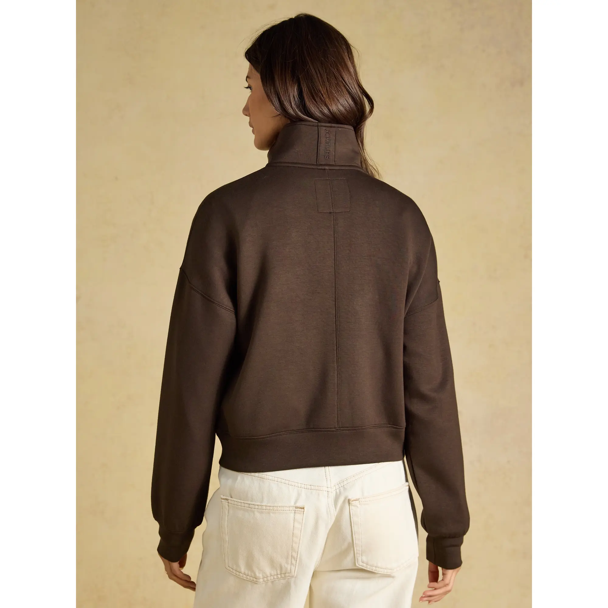 Product image 3 of 8 of Joules Women's Soft Full Zip Funnel Neck Sweatshirt - Chocolate Brown