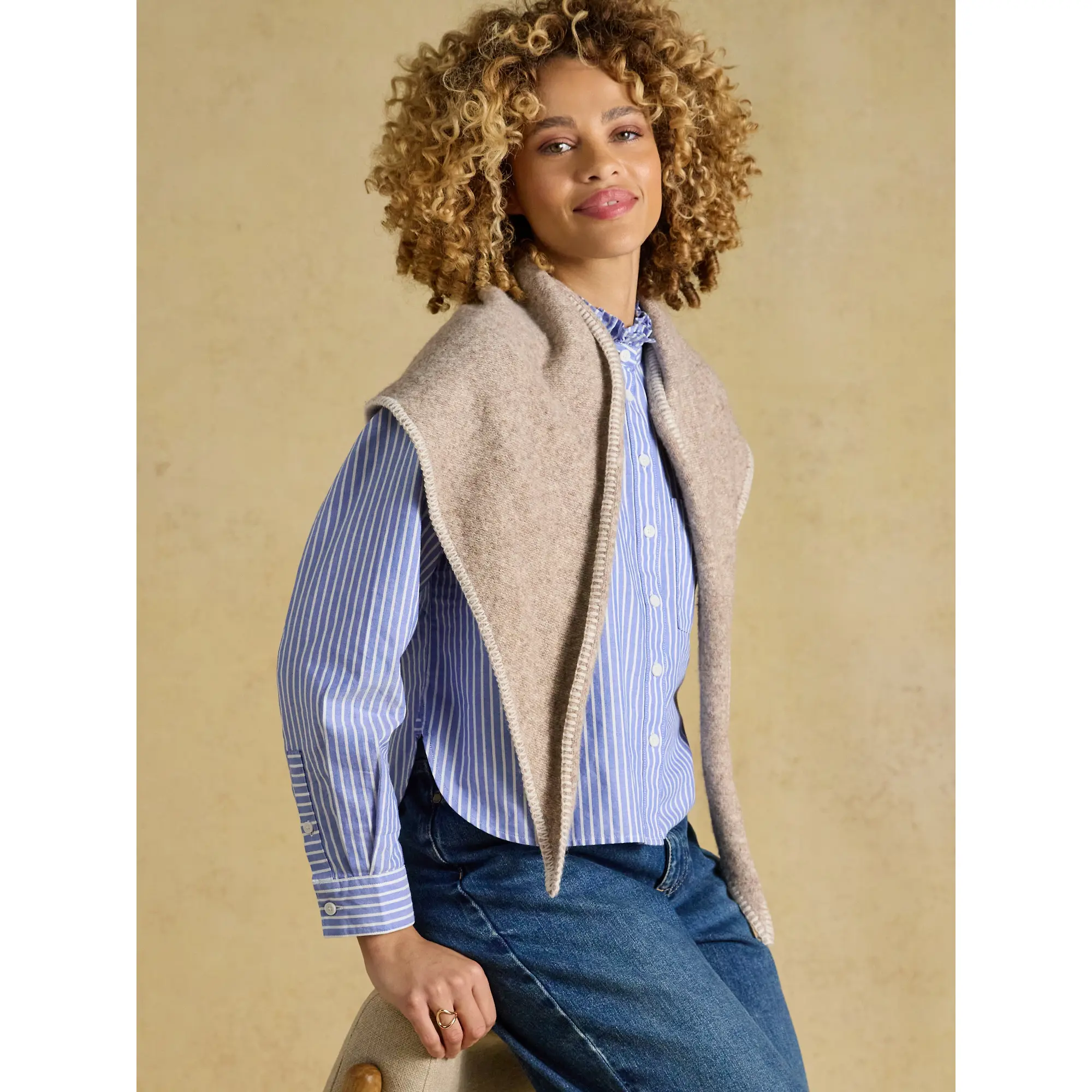 Product image 2 of 6 of Joules Women's Kendra Triangle Scarf - Oatmeal