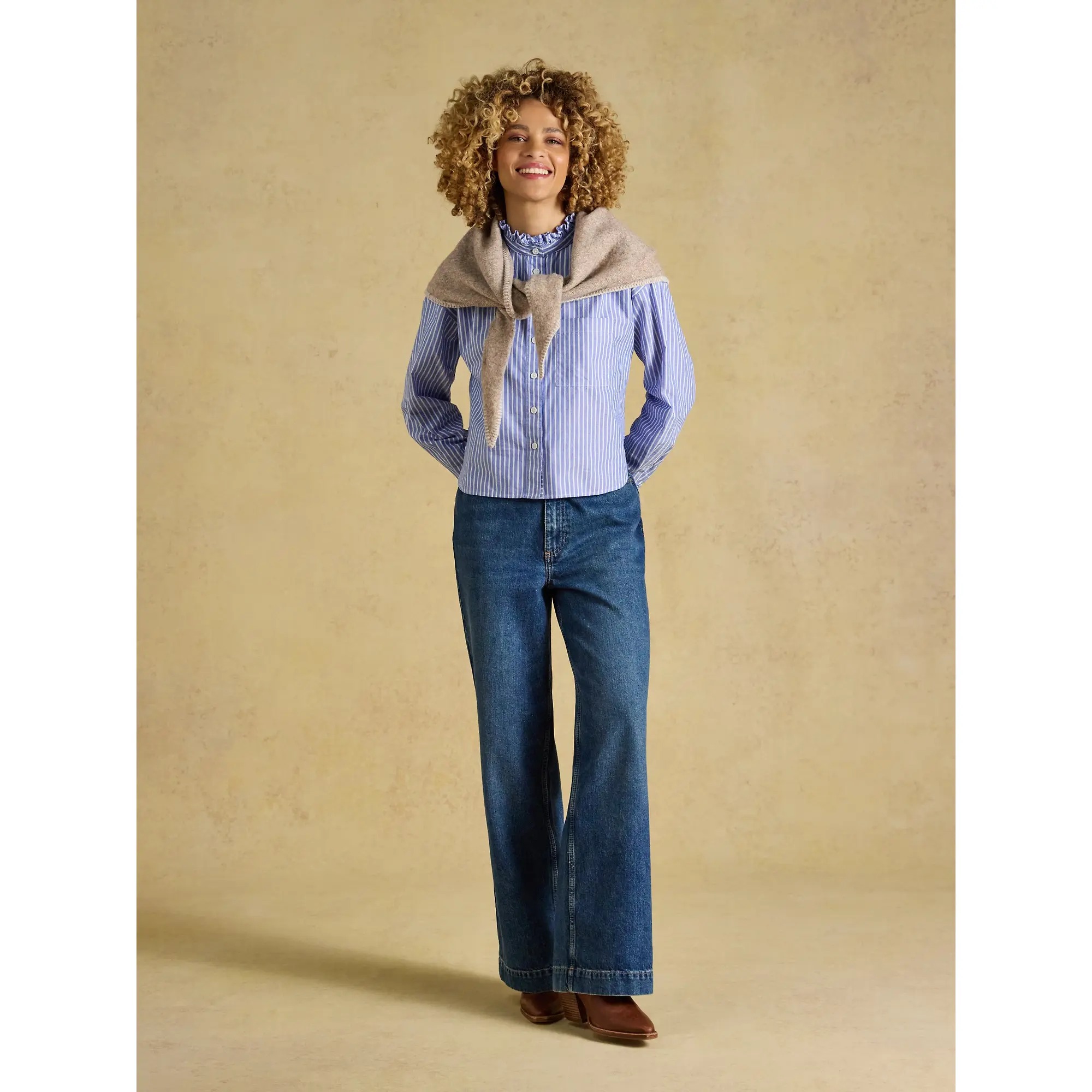 Product image 3 of 6 of Joules Women's Kendra Triangle Scarf - Oatmeal