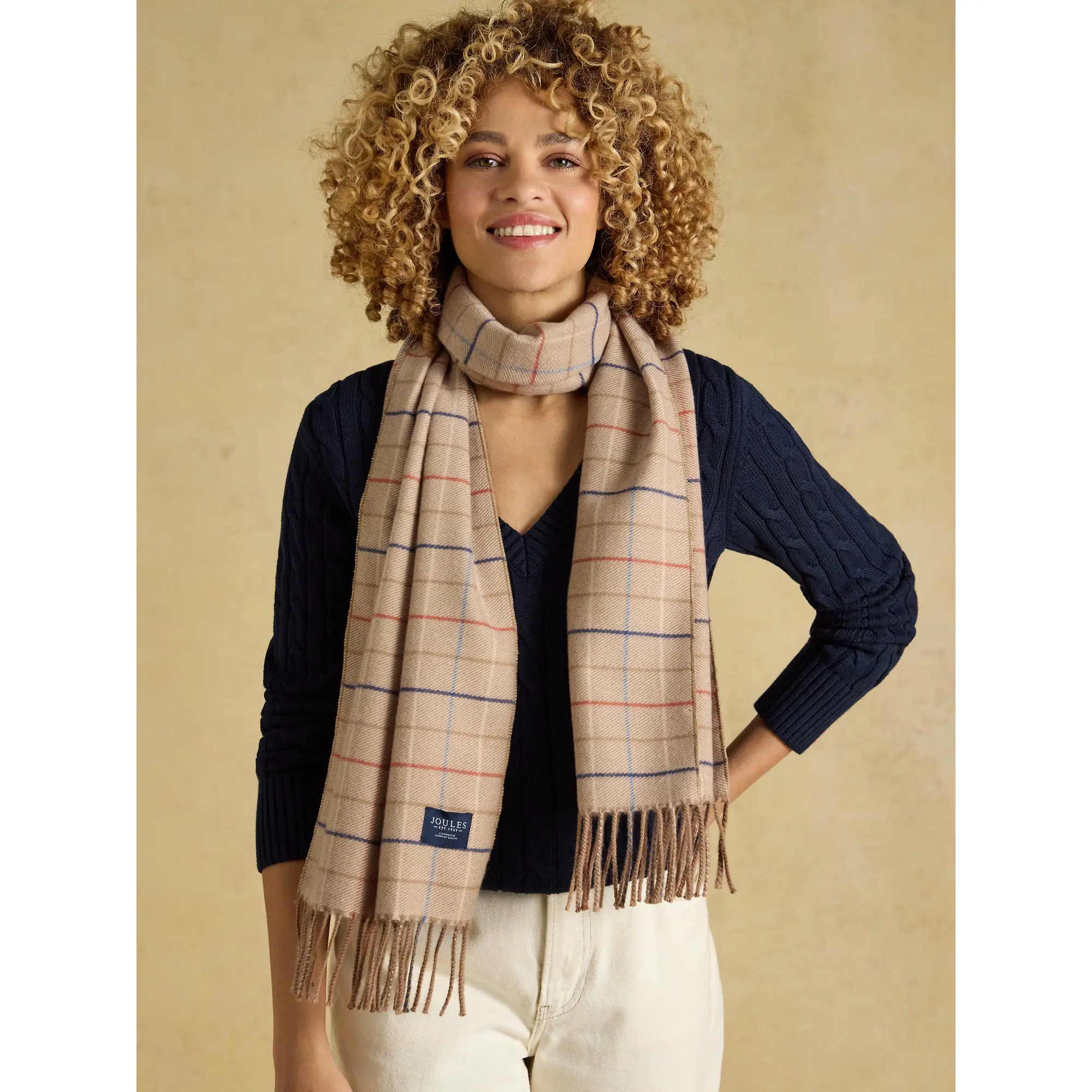 Product image 2 of 6 of Joules Women's Langtree Scarf - Neutral Check