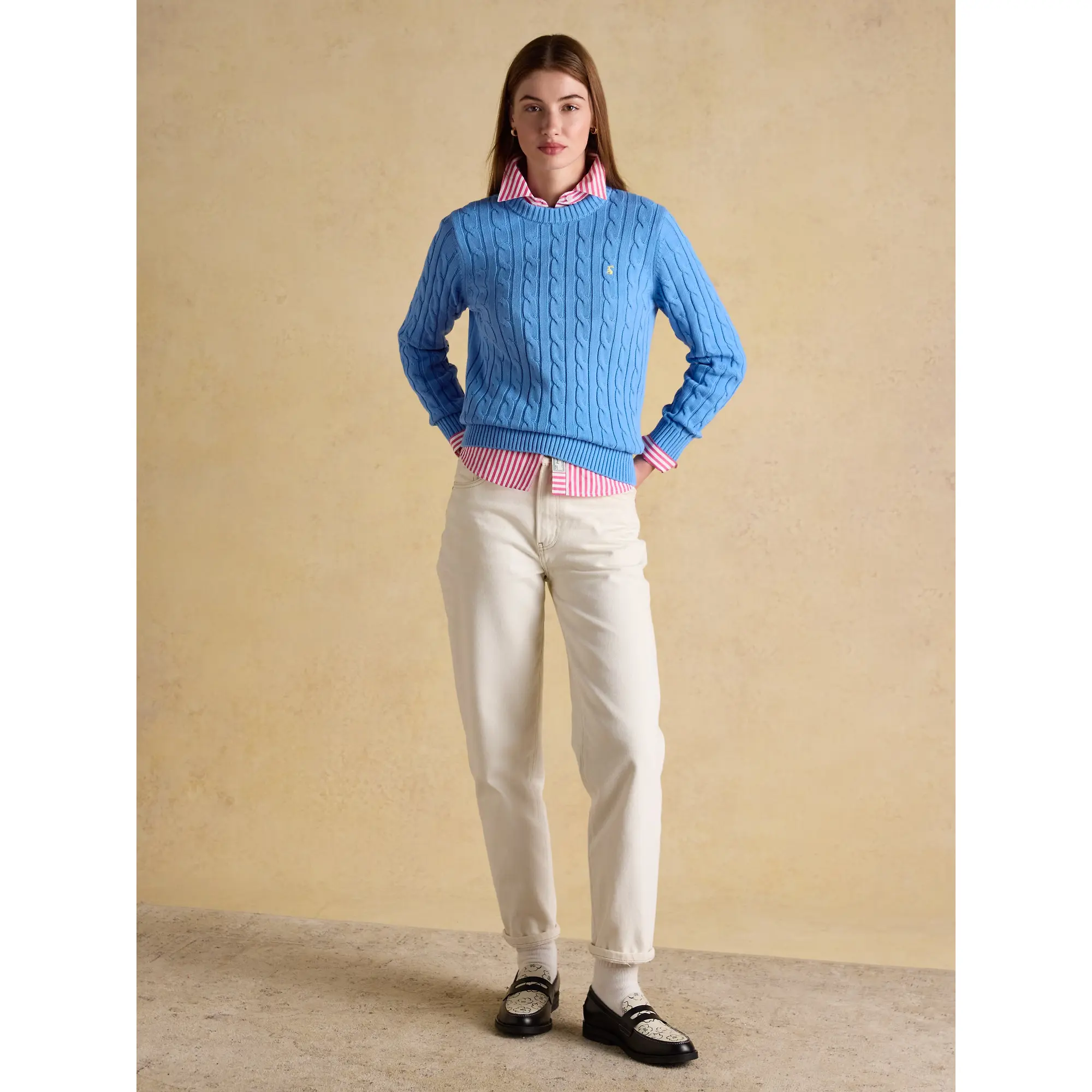 Product image 4 of 7 of Joules Women's Classic Cotton Cable Knit Jumper - Blue