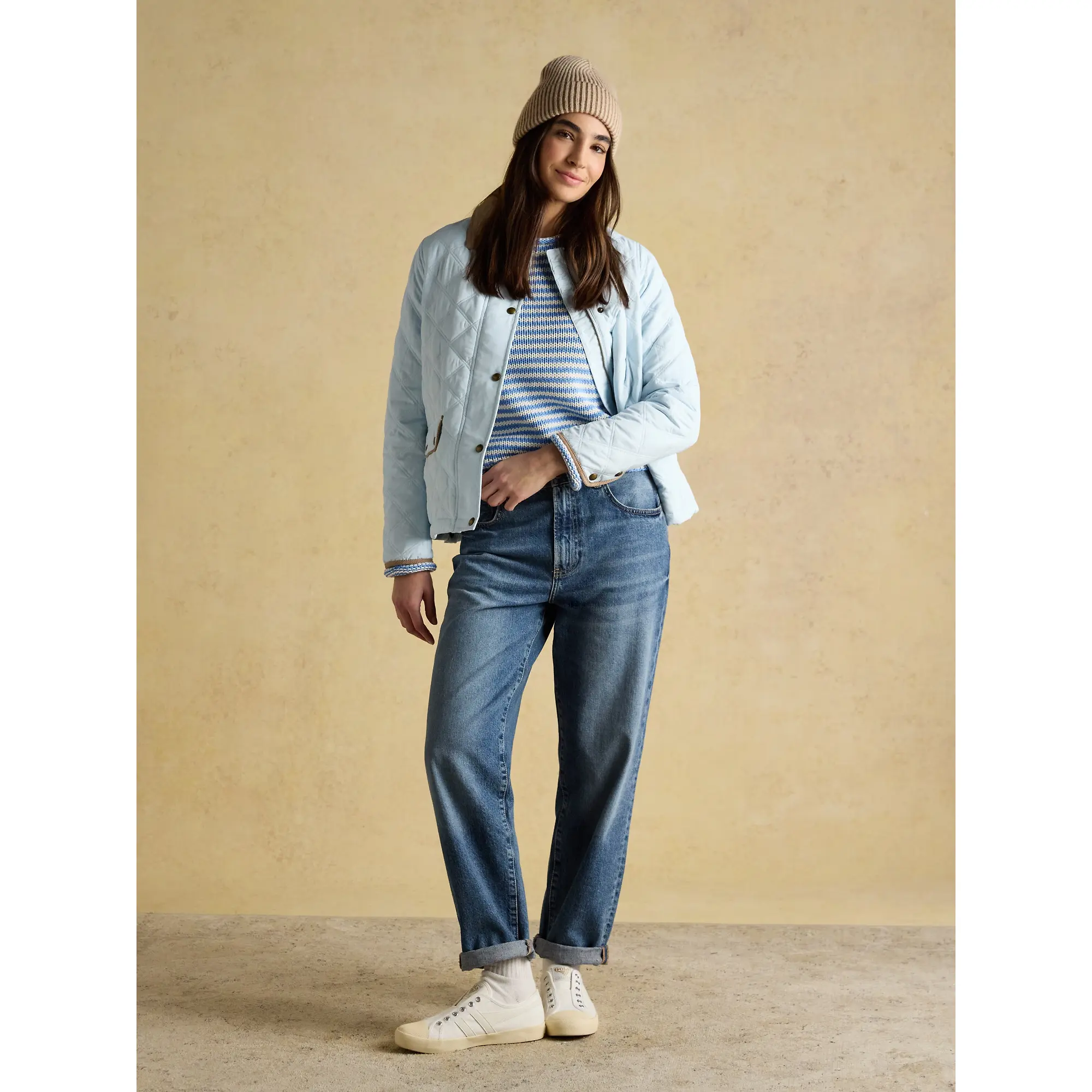 Product image 4 of 6 of Joules Women's Wren Plated Beanie Hat - Oat