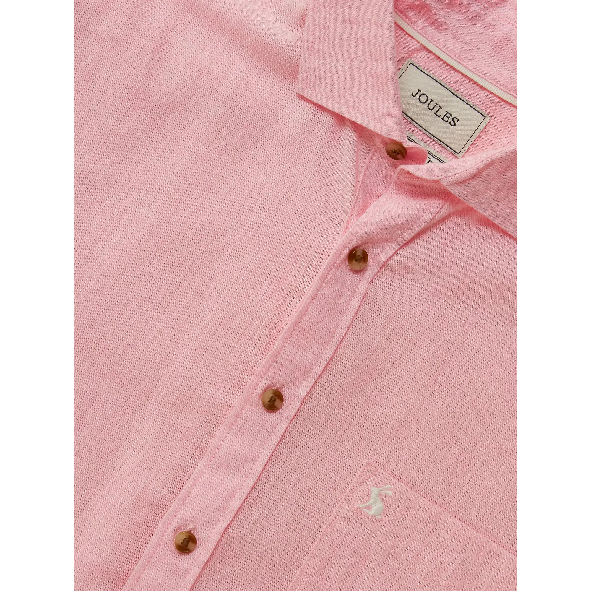 Product image 8 of 8 of Joules Men's Linen Blend Short Sleeve Shirt - Pink