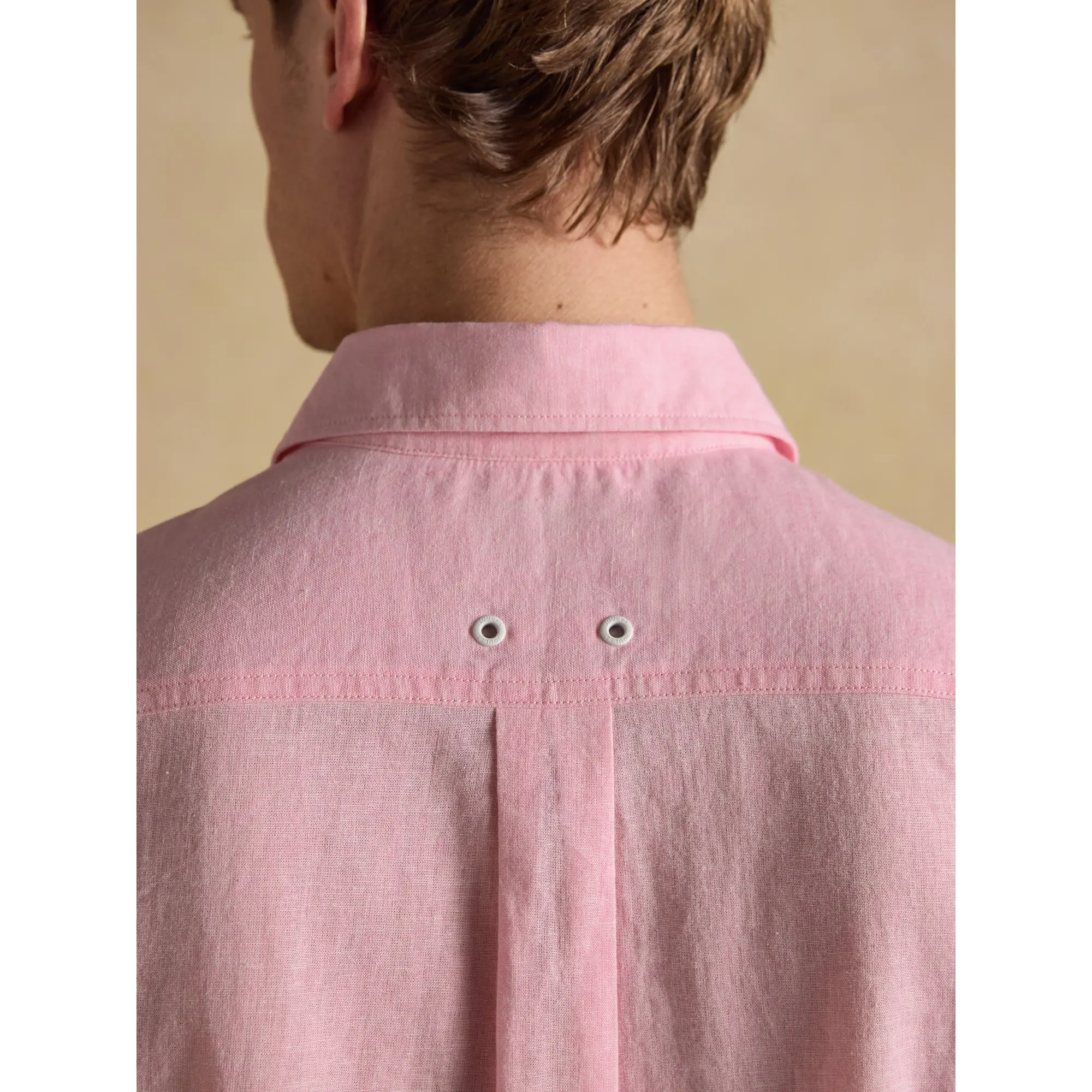 Product image 7 of 8 of Joules Men's Linen Blend Short Sleeve Shirt - Pink