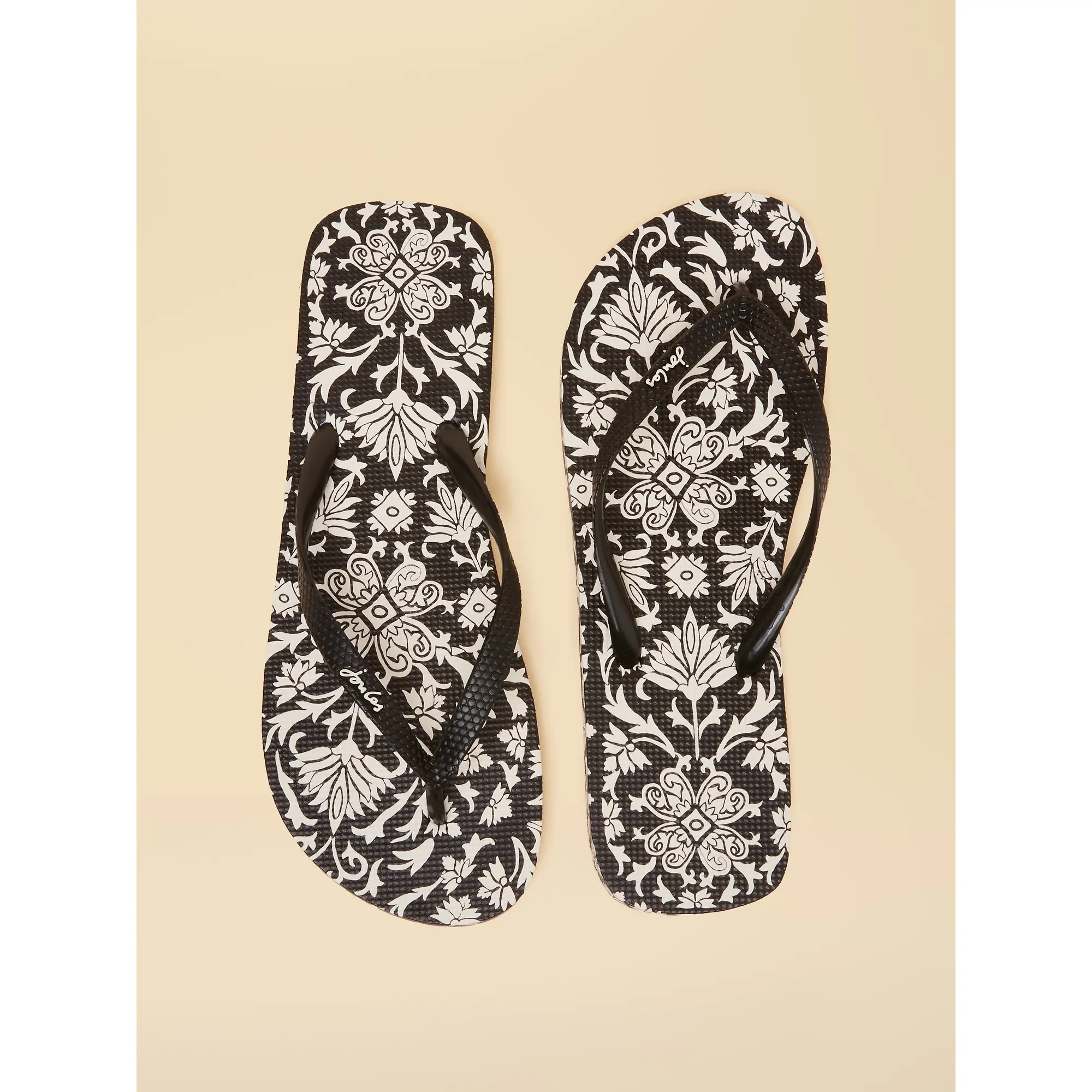 Product image 2 of 5 of Joules Women's Sandy Printed Flip Flops - Black Ecru