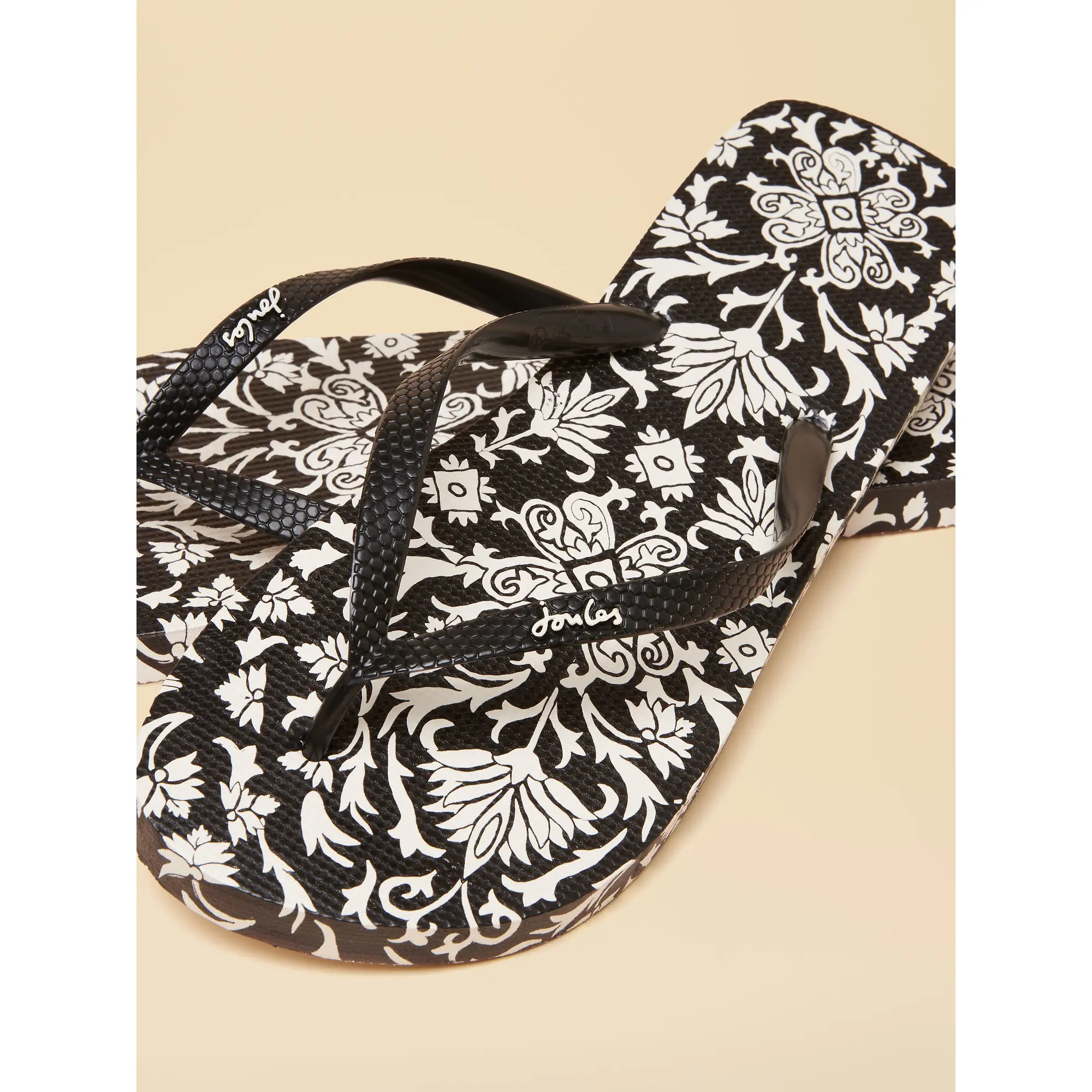 Product image 5 of 5 of Joules Women's Sandy Printed Flip Flops - Black Ecru