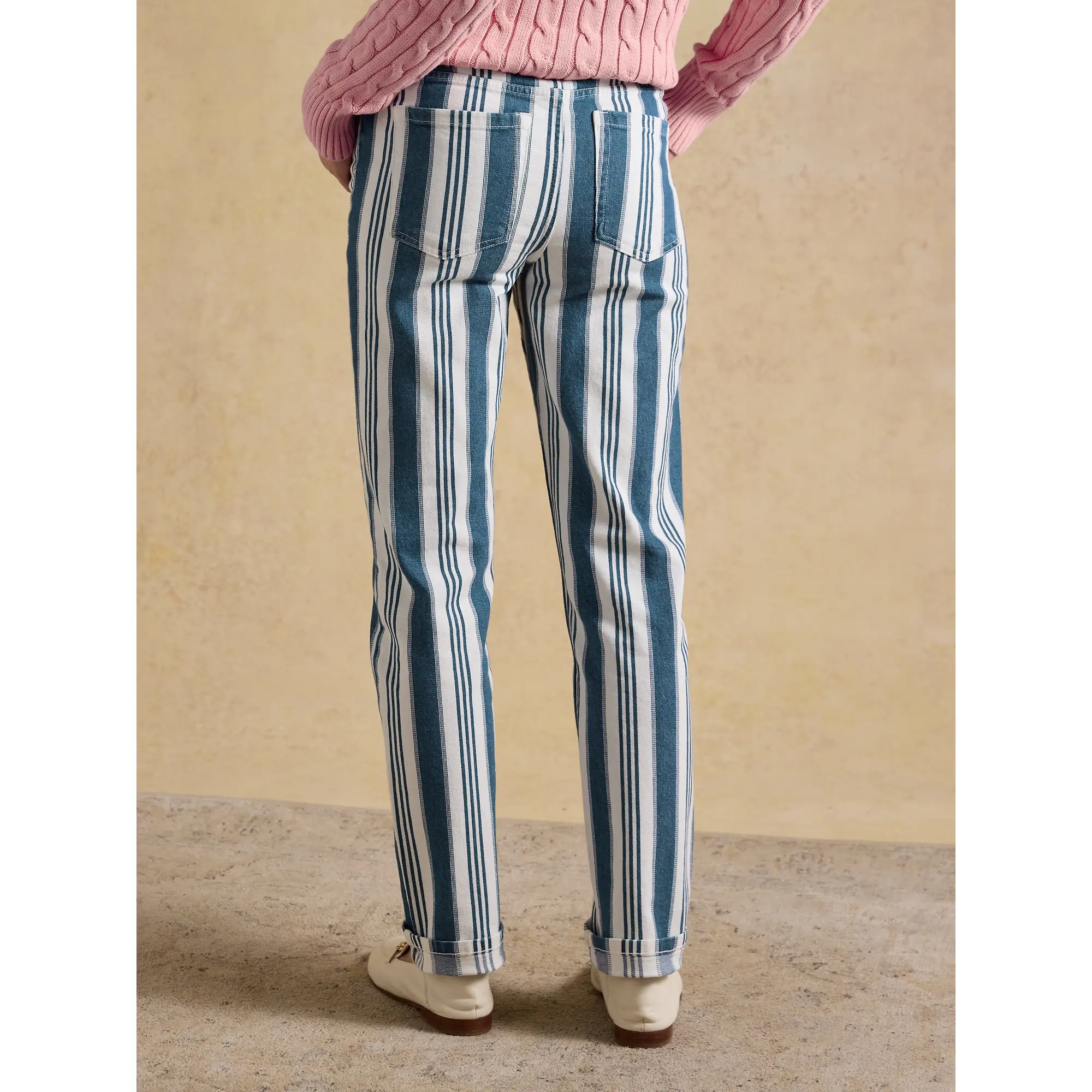 Product image 5 of 10 of Joules Women's Straight Fit Mid Rise Jeans - Blue Striped