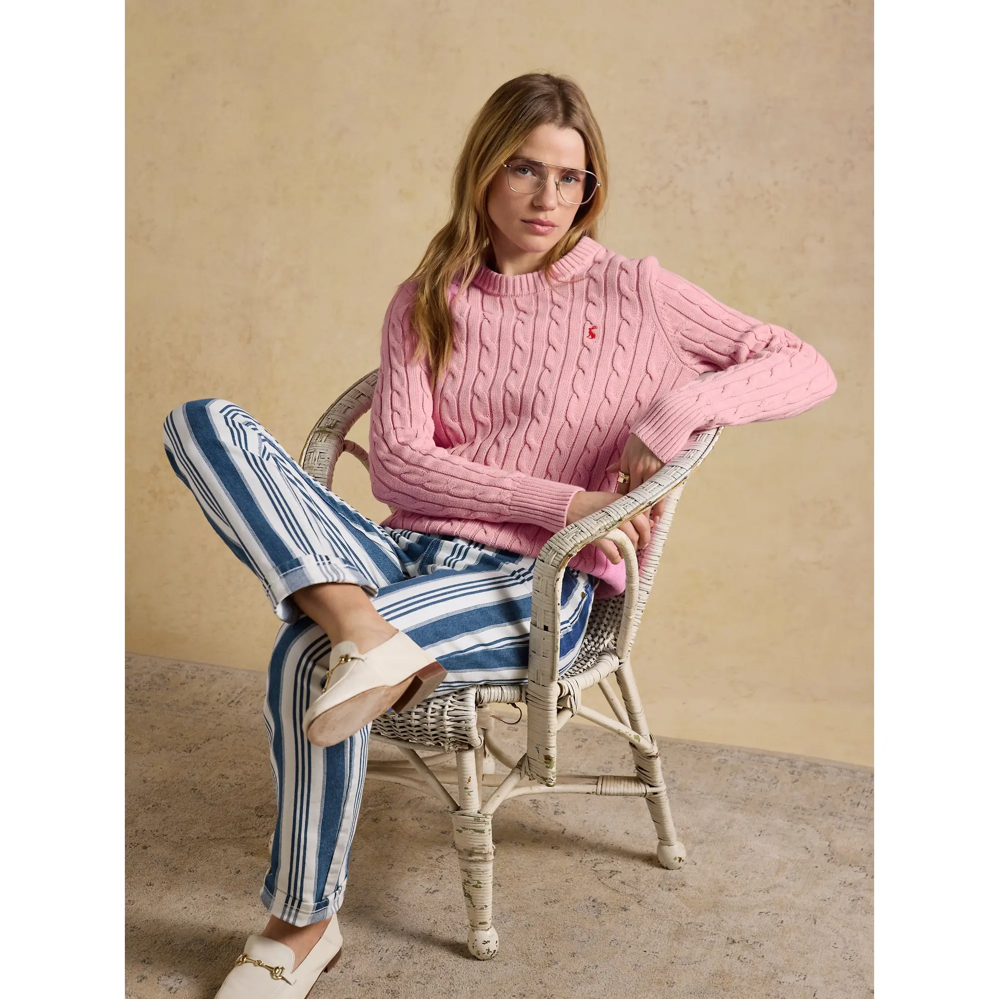 Product image 9 of 10 of Joules Women's Straight Fit Mid Rise Jeans - Blue Striped