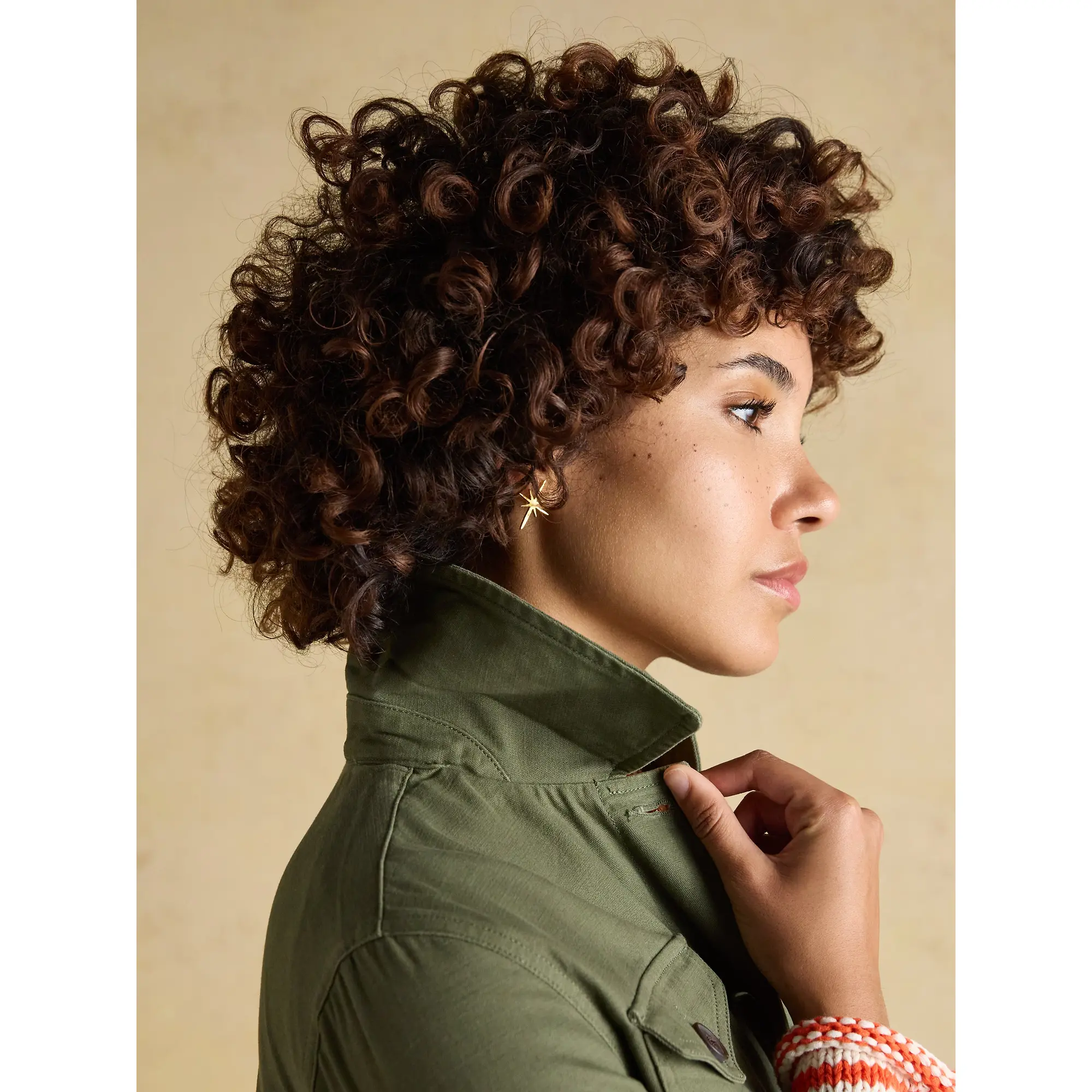 Product image 5 of 11 of Joules Women's Twyford Lightweight Utility Jacket with Adjustable Waist - Khaki Green