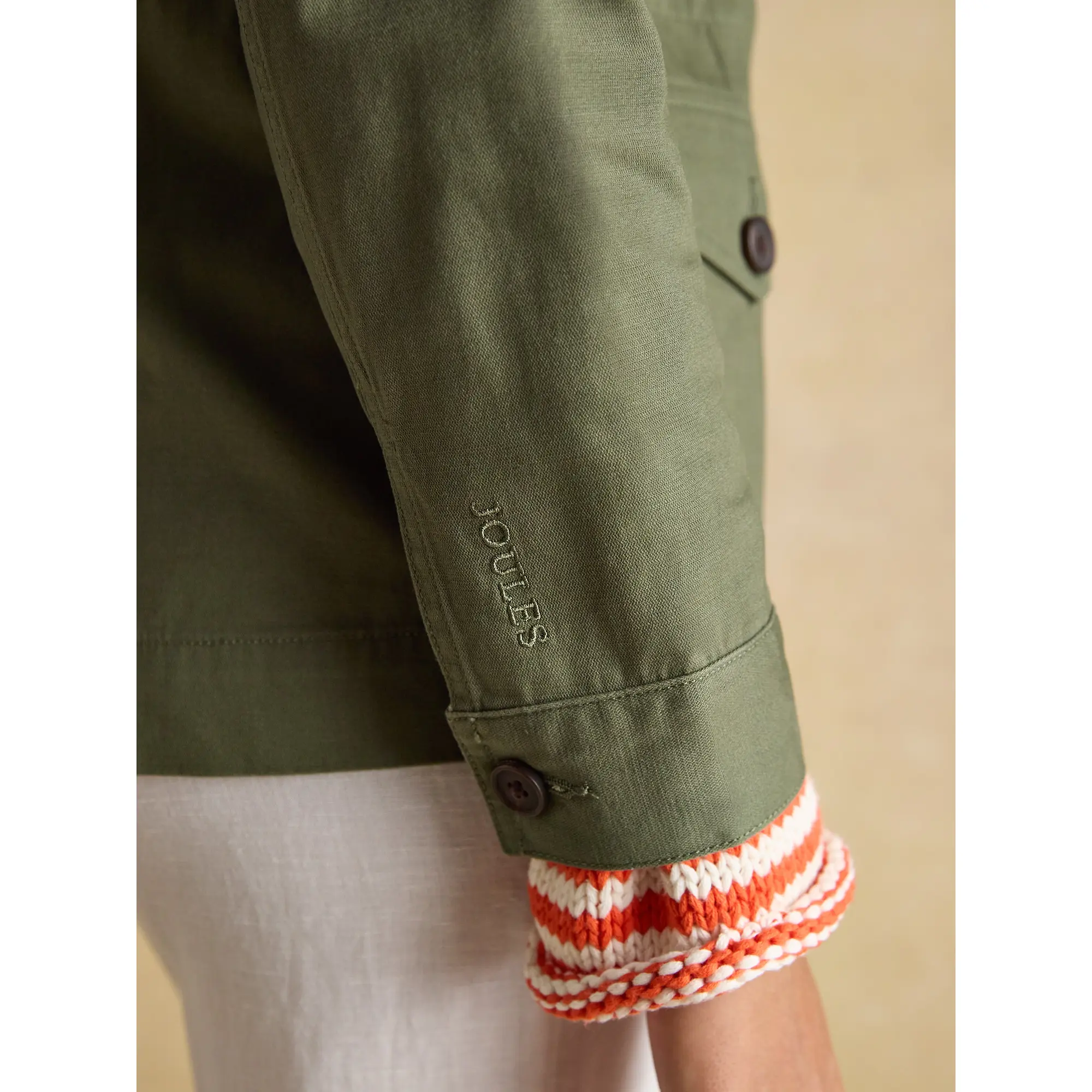 Product image 10 of 11 of Joules Women's Twyford Lightweight Utility Jacket with Adjustable Waist - Khaki Green