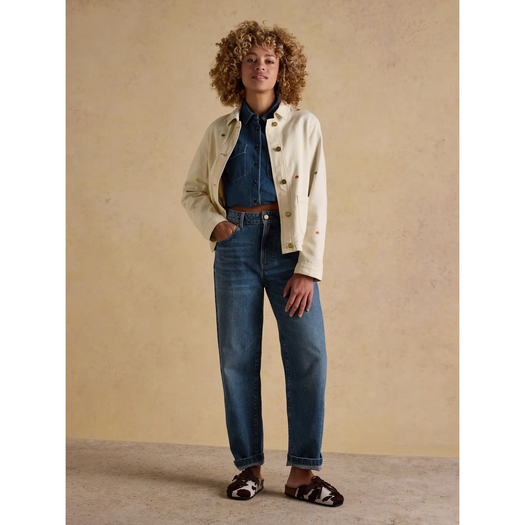 Product image 11 of 11 of Joules Women's Marlow Embroidered Jacket - Stone