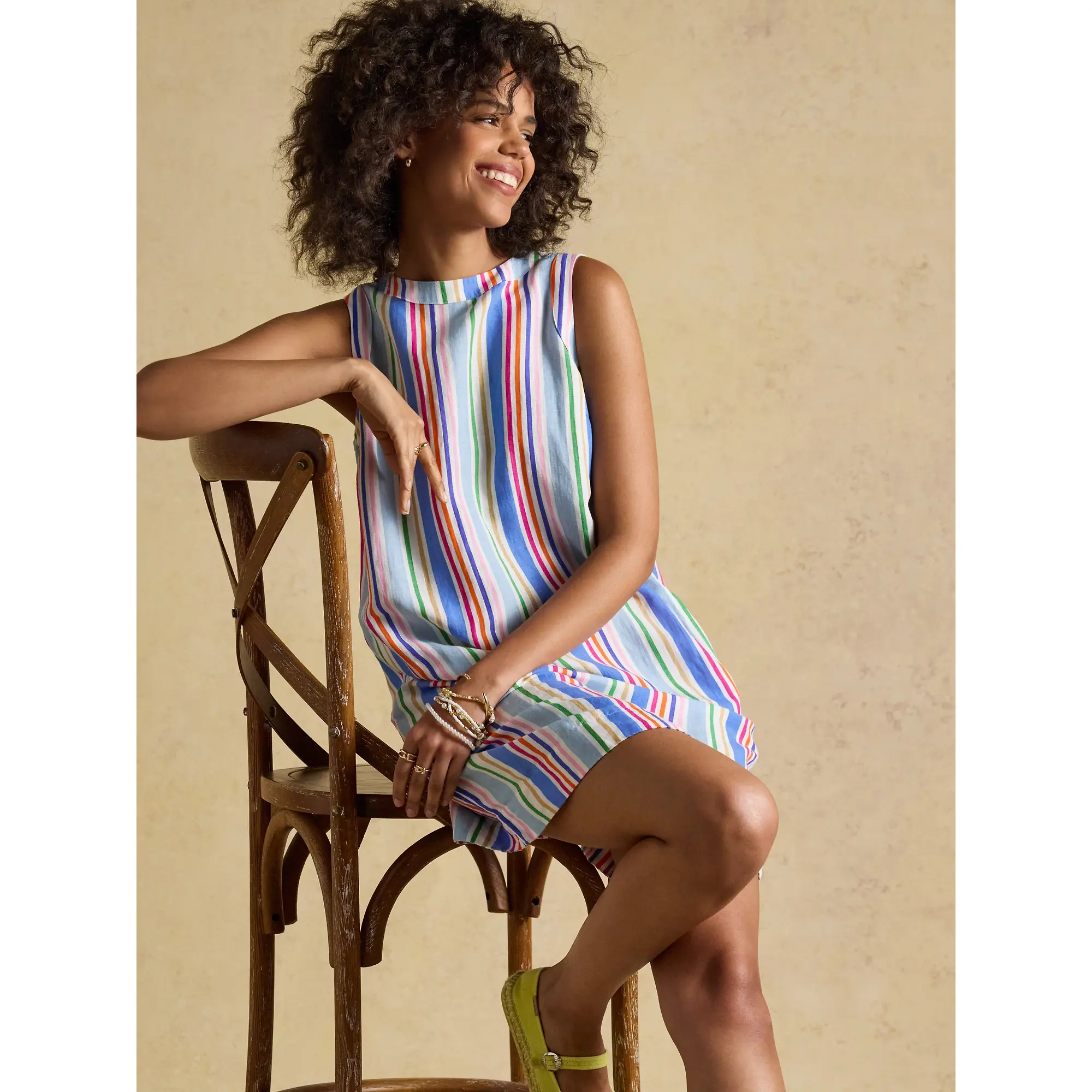 Product image 6 of 10 of Joules Women's Delphine Shift Dress With Linen - Multi Striped