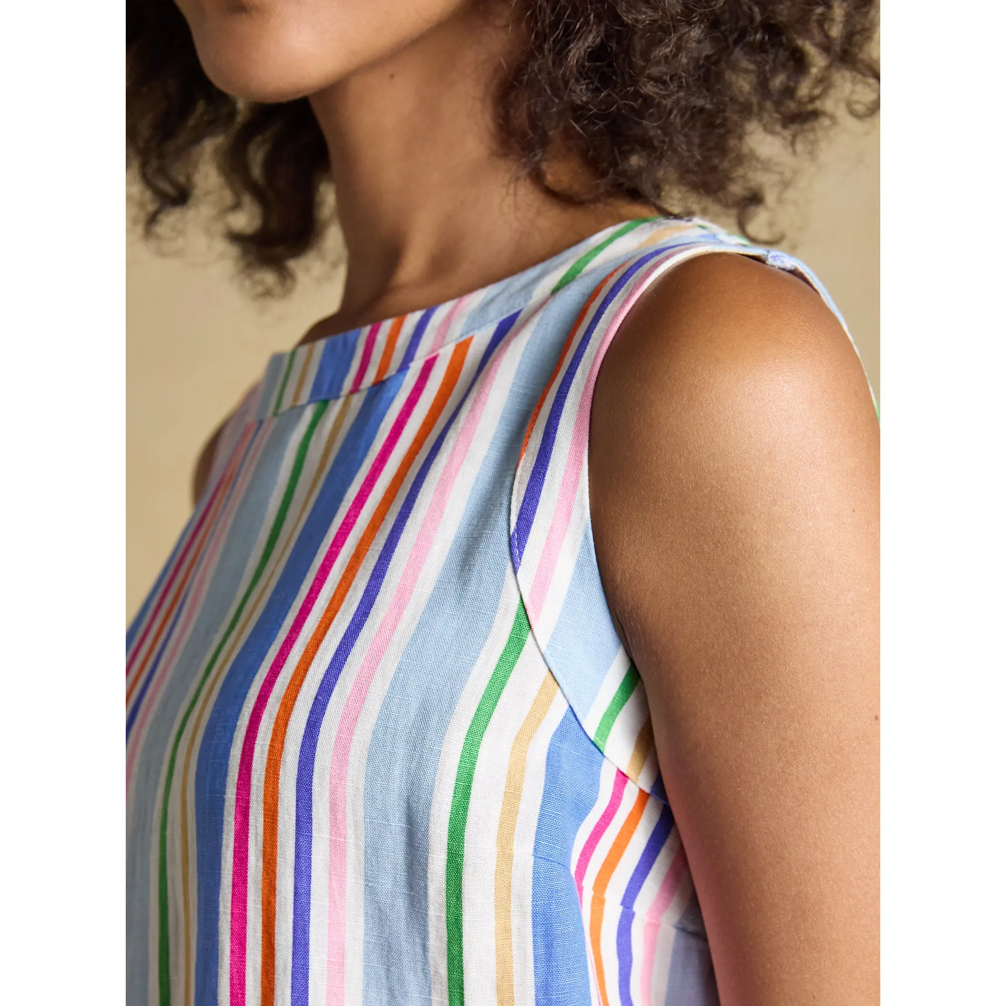 Product image 7 of 10 of Joules Women's Delphine Shift Dress With Linen - Multi Striped
