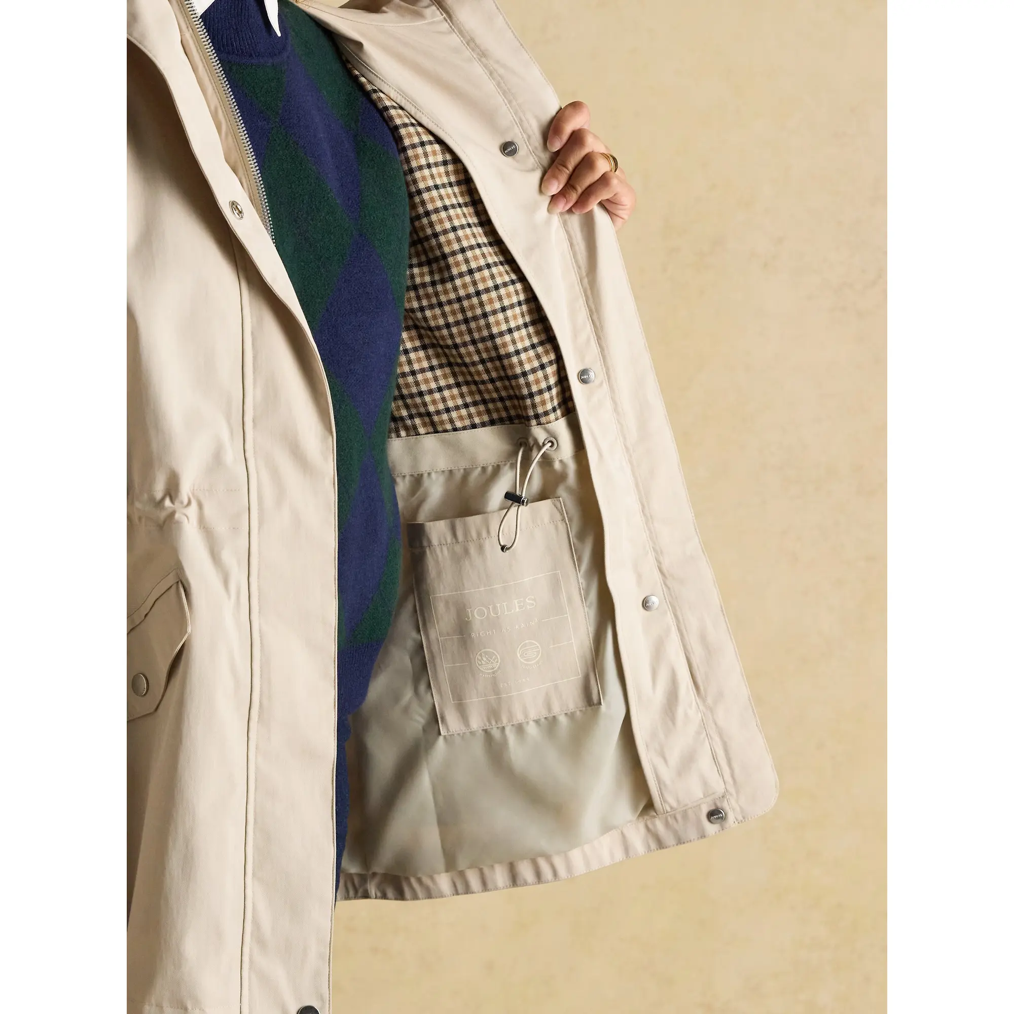 Product image 8 of 12 of Joules Women's Portwell Waterproof Raincoat - Neutral