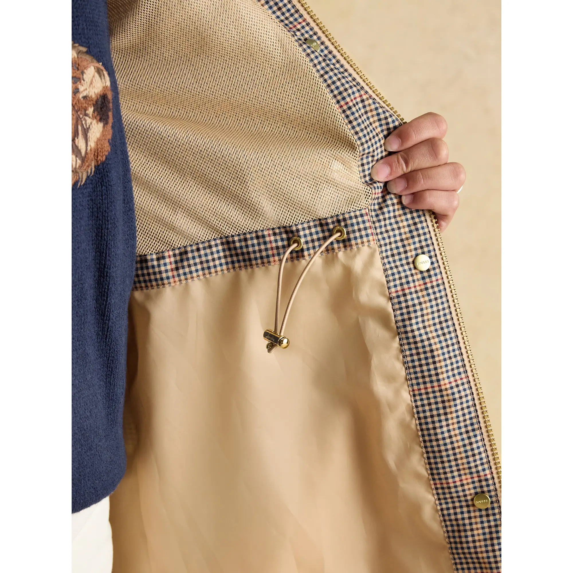 Product image 7 of 12 of Joules Women's Holkham Waterproof Packable Hooded Raincoat - Henson Check