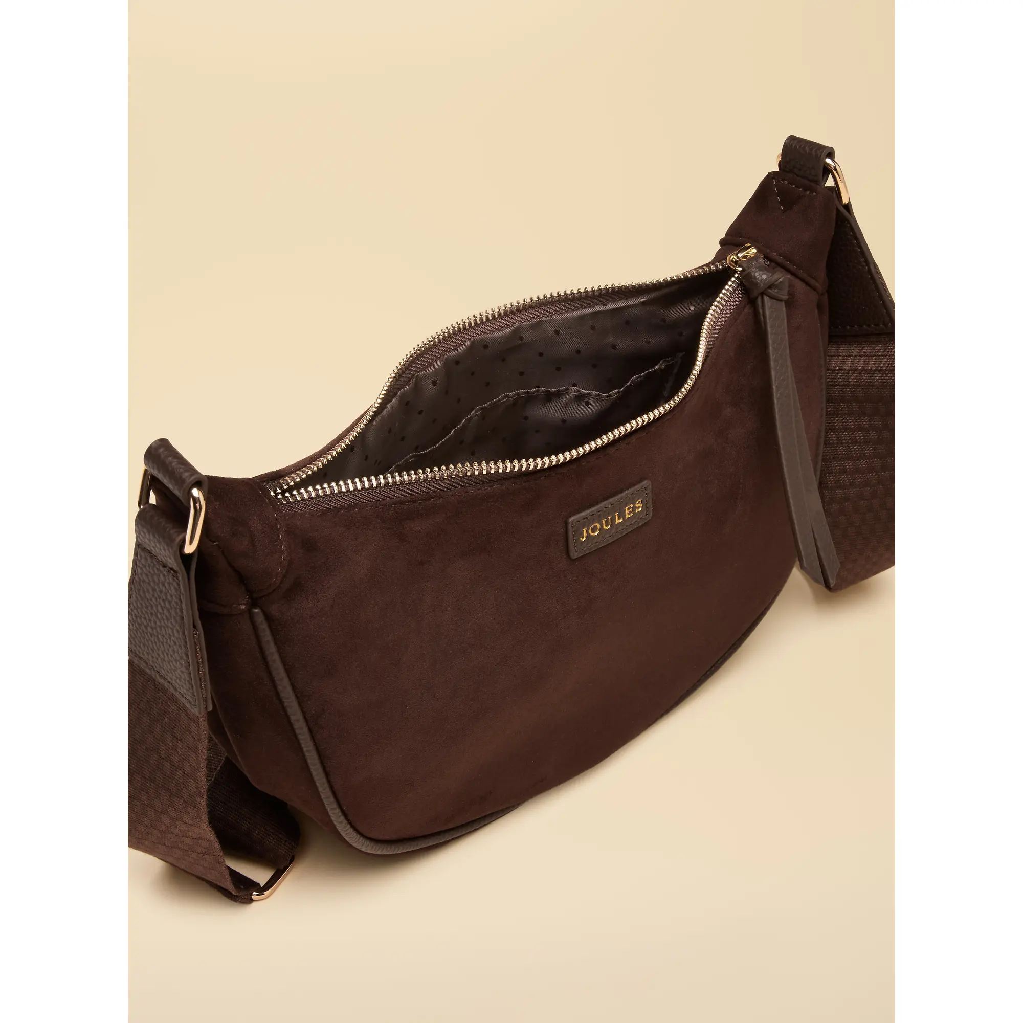 Product image 8 of 8 of Joules Women's Suedette Moon Cross Body Bag - Chocolate Brown