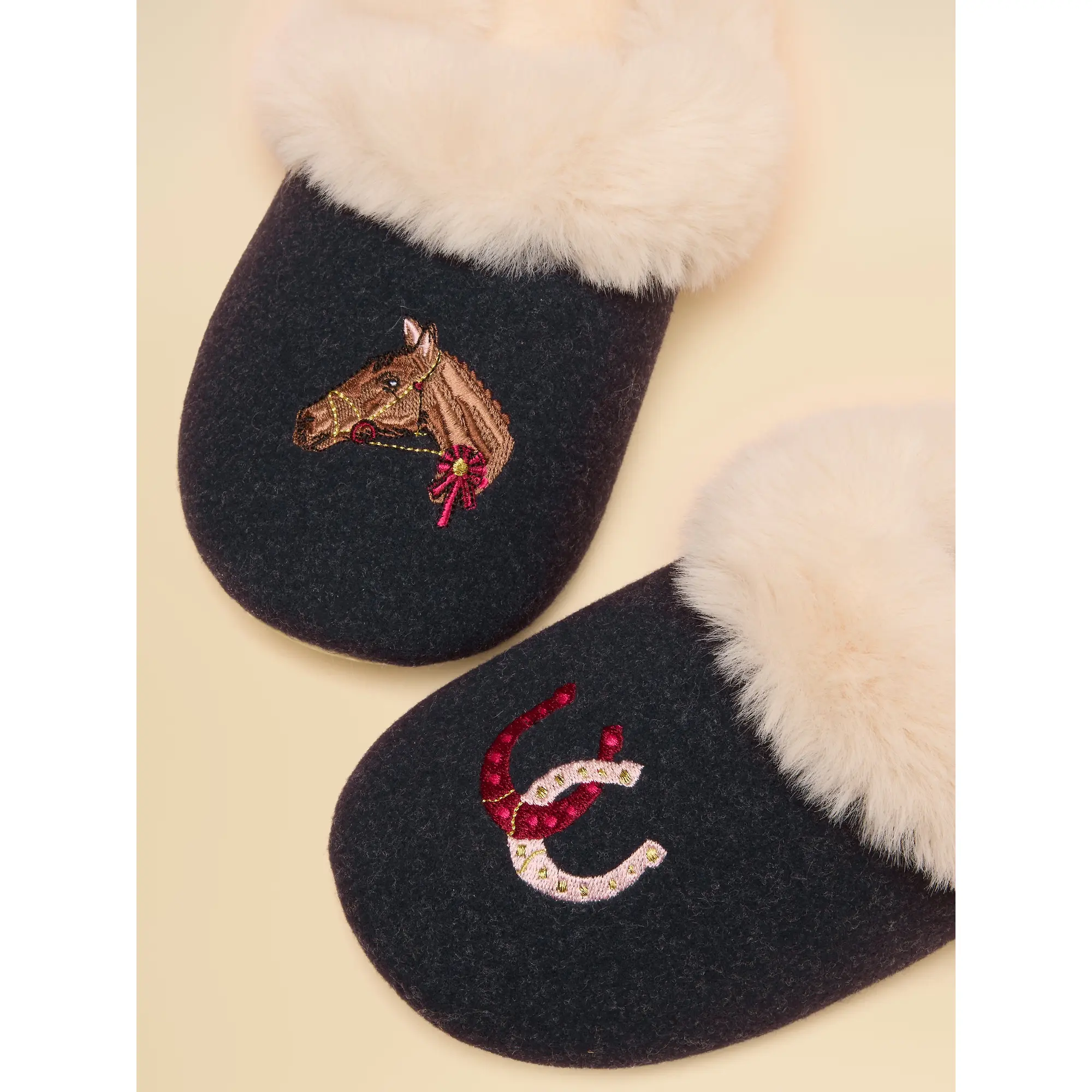 Product image 4 of 6 of Joules Women's Slippet Luxe Slippers - Navy Horse