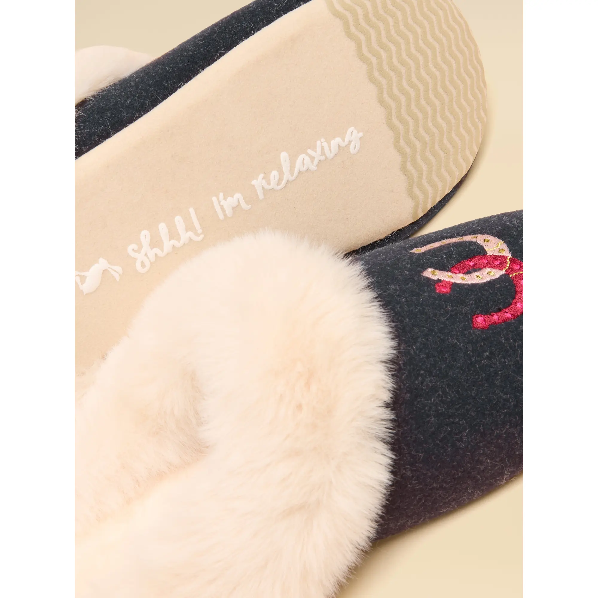 Product image 5 of 6 of Joules Women's Slippet Luxe Slippers - Navy Horse