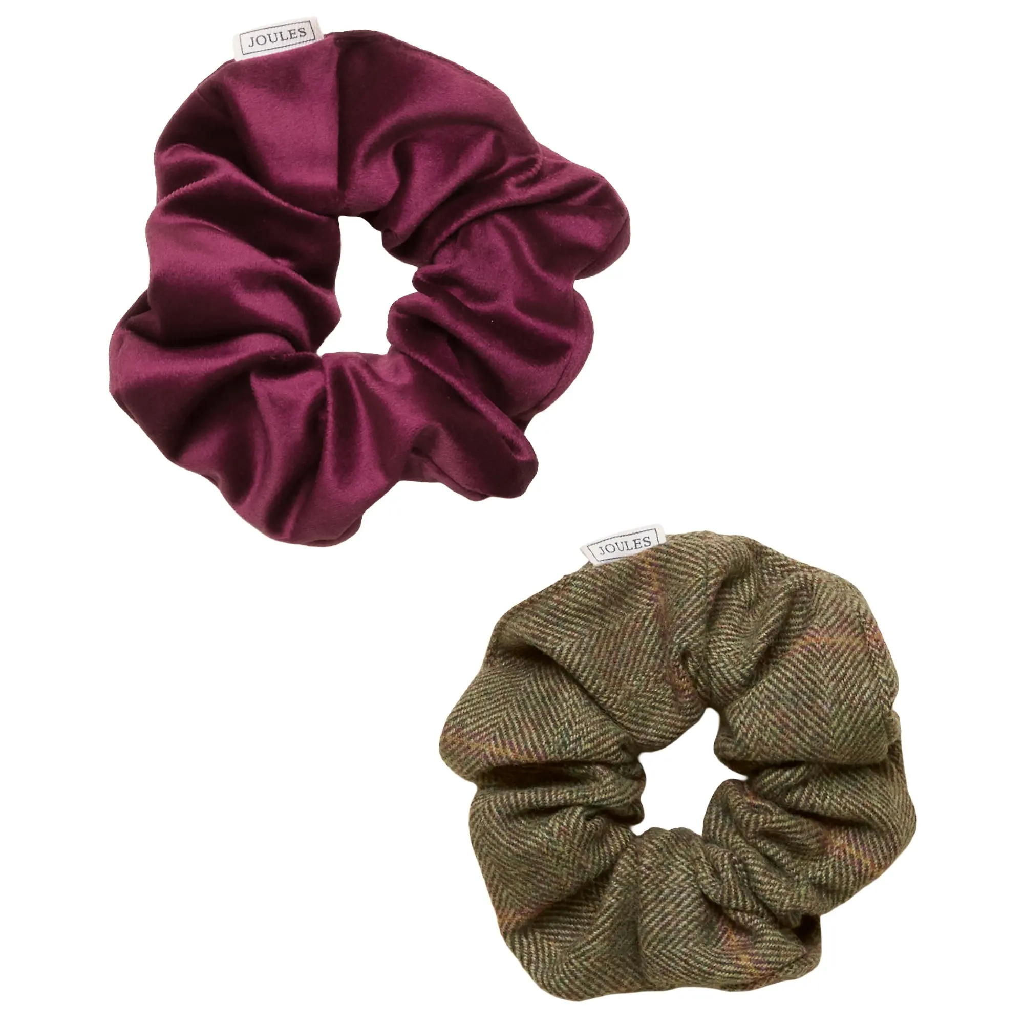 Product image 1 of 2 of Joules Women's Annika 2 Pack Scrunchies - Green / Pink